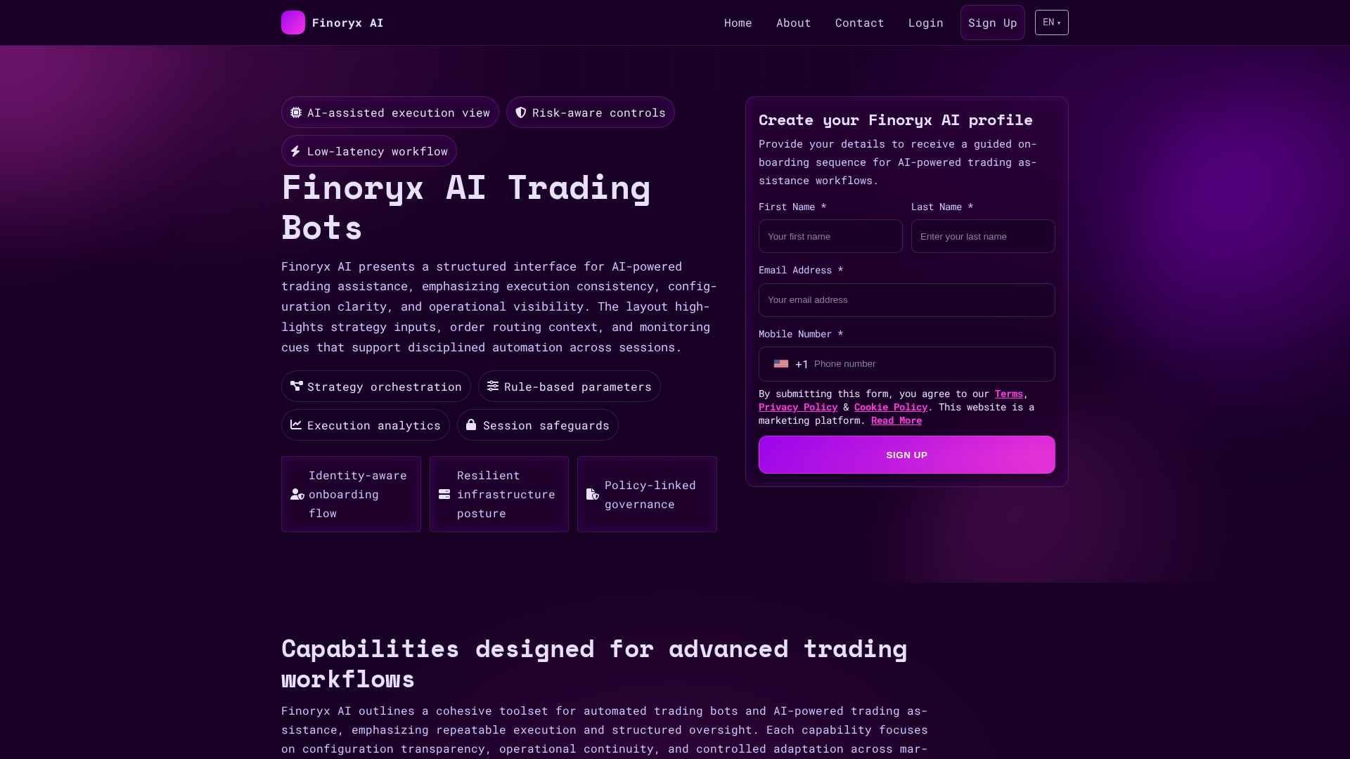 Screenshot of finoryx-ai-soft.com