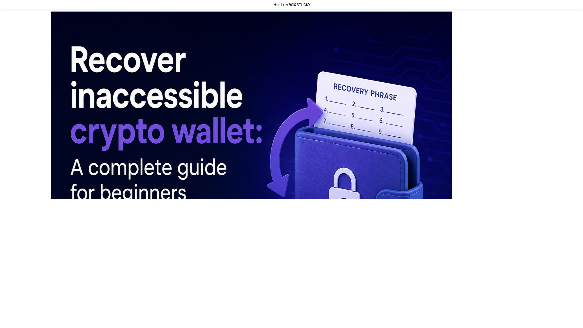 Screenshot of recoverseeddphrase.wixstudio.com