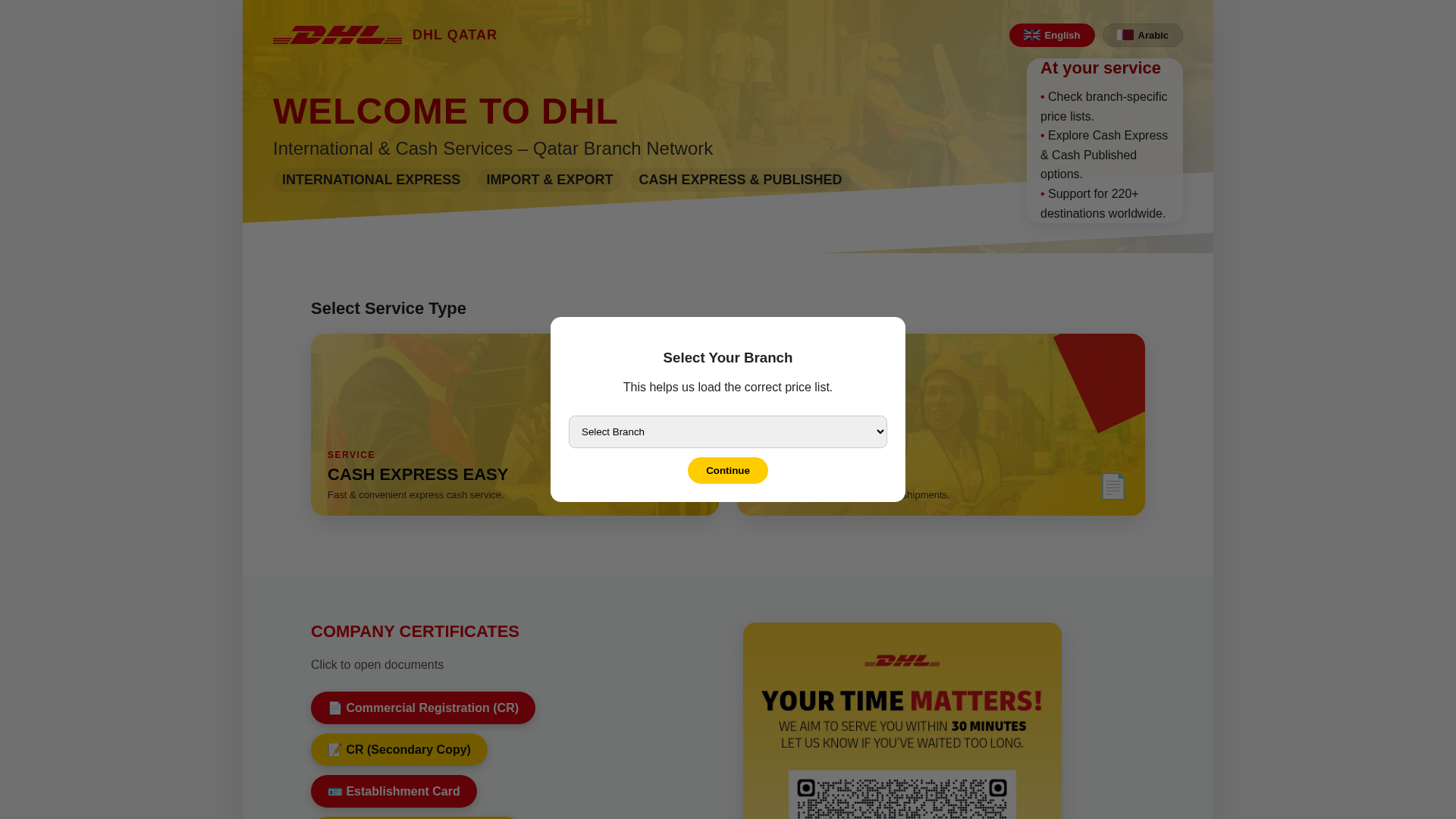 Screenshot of dhl.hostnboost.com