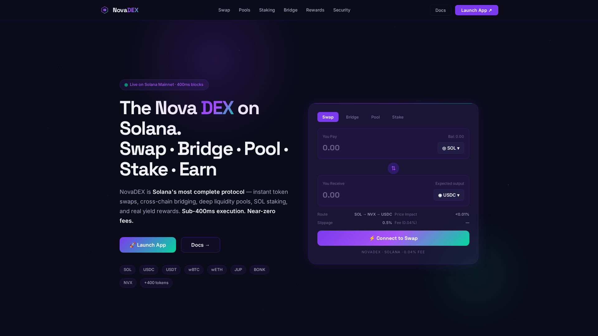 Screenshot of novadex-dex.com