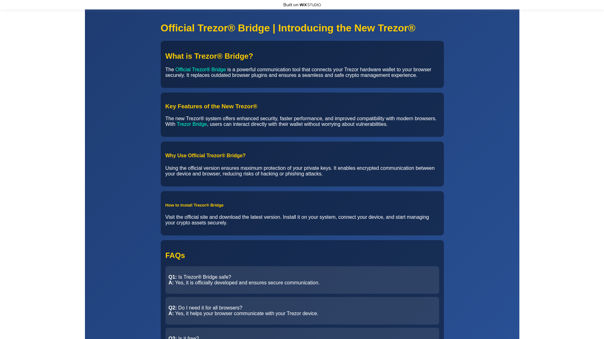 Screenshot of trexxorbridge.wixstudio.com