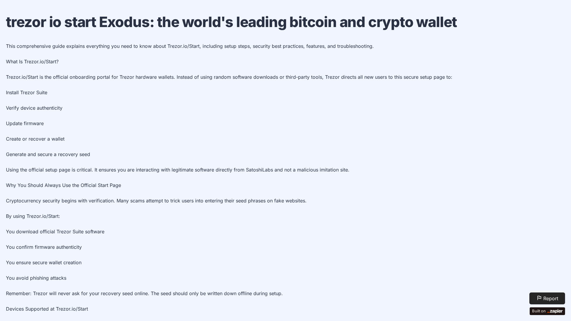Screenshot of trezor-io-start-uss.zapier.app