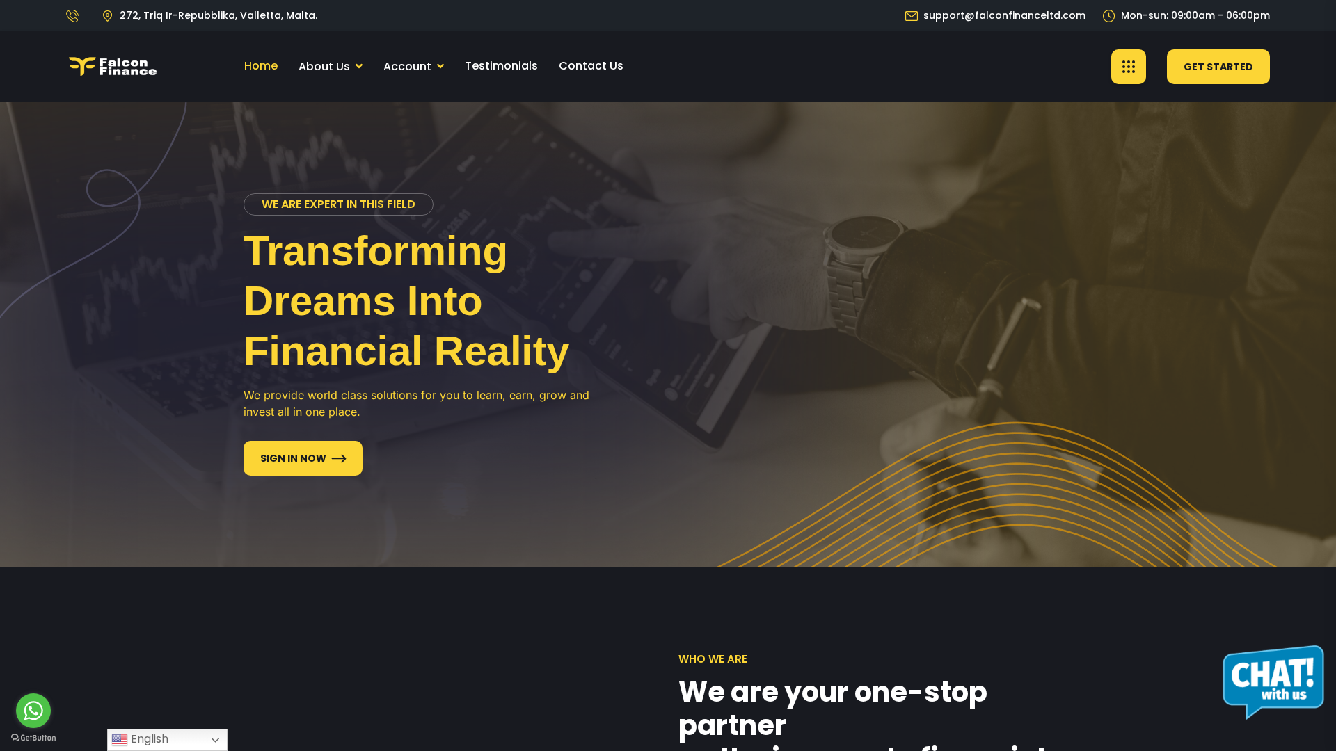 Screenshot of falconfinanceltd.com