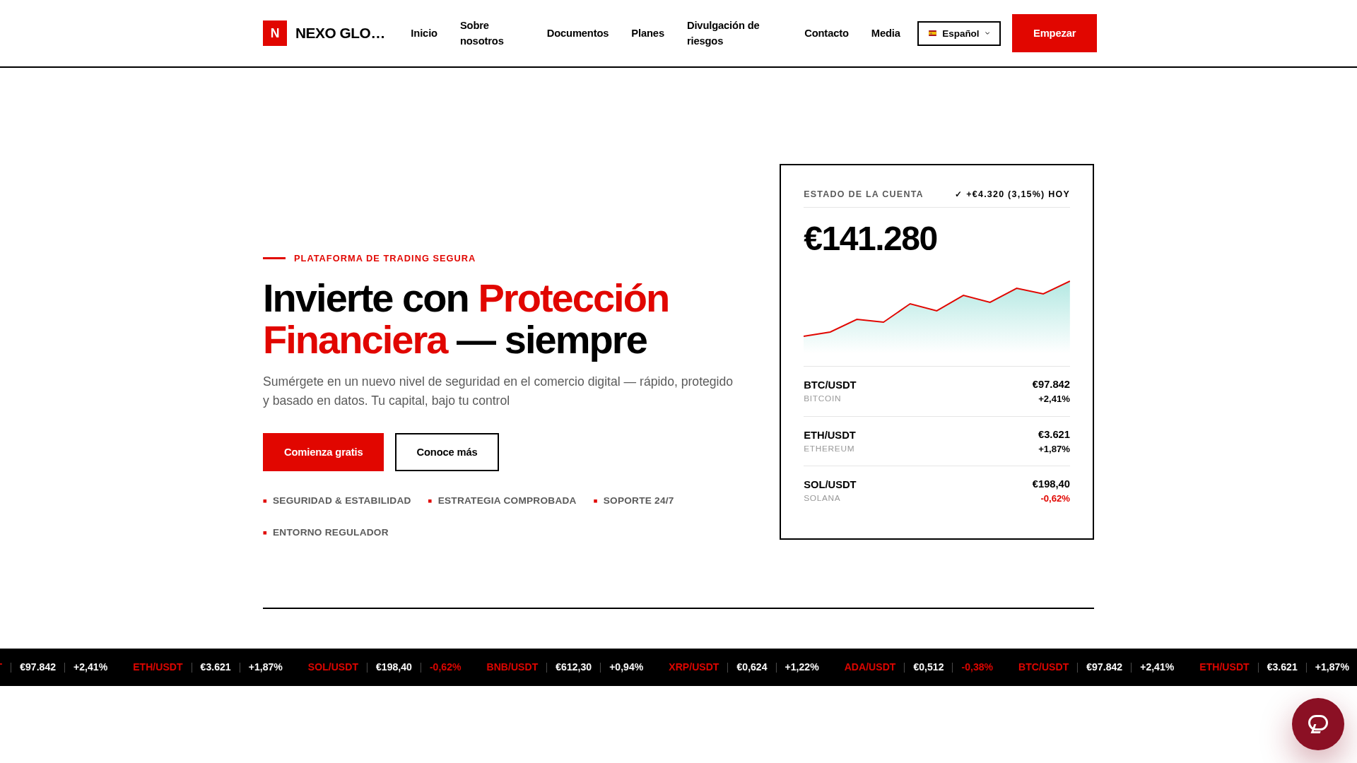 Screenshot of nexoglobalplatform.com