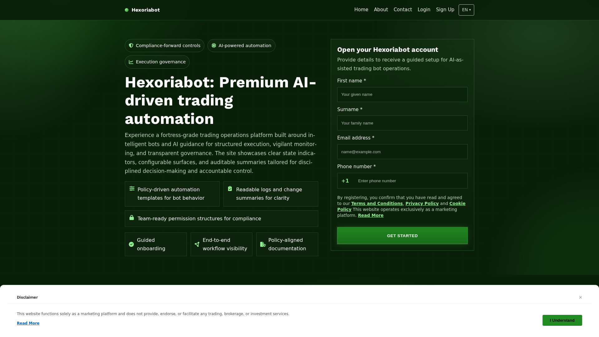 Screenshot of hexoriabot.digital