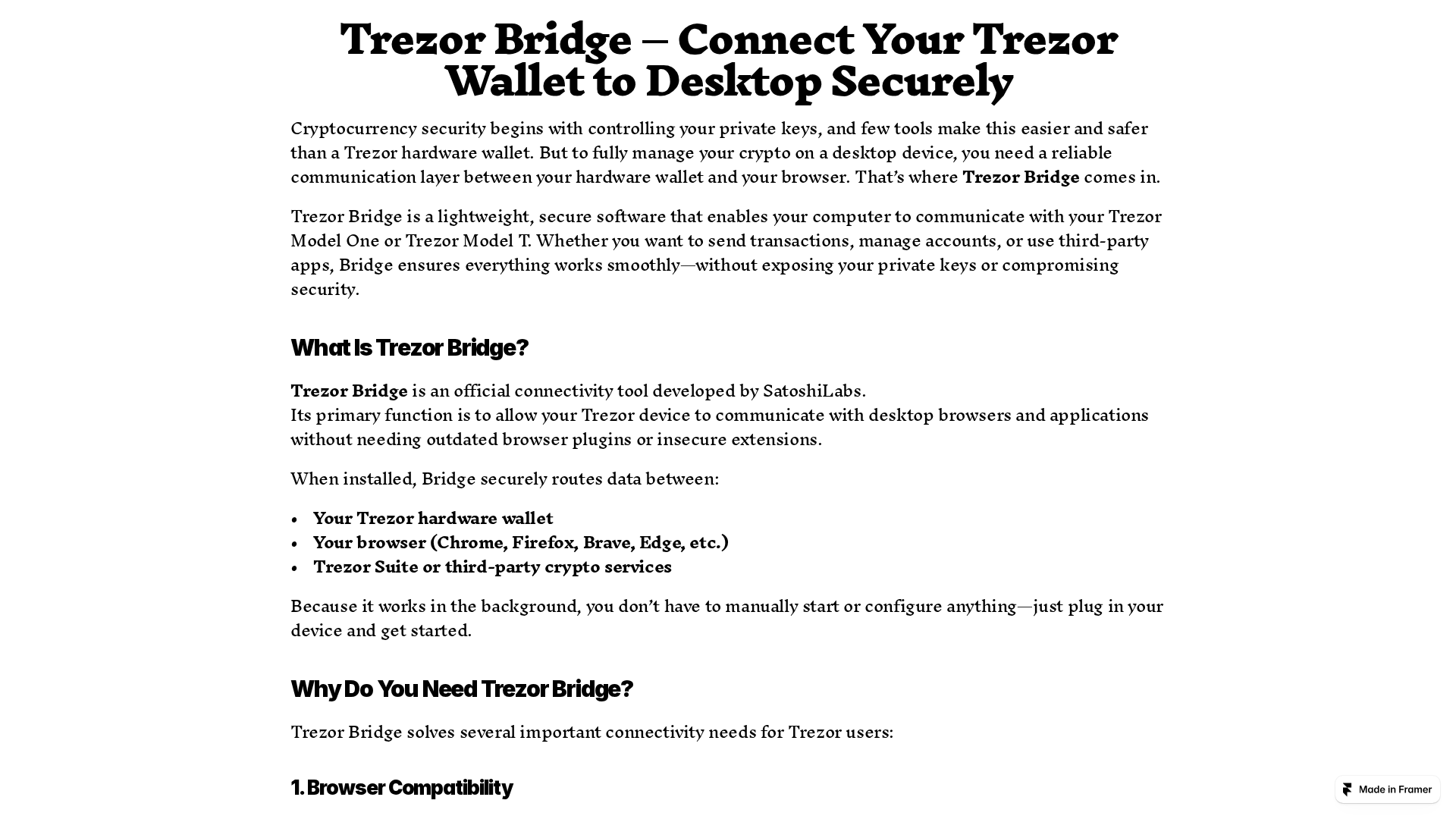 Screenshot of trazer-ai-bridge.framer.ai