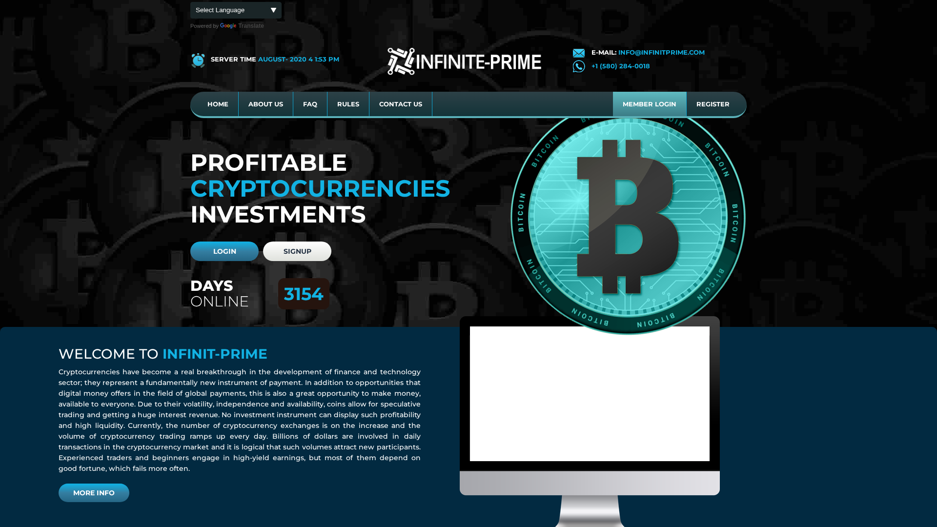 Screenshot of infinitprime.com