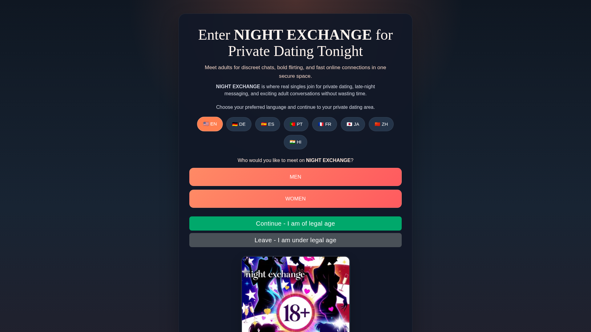 Screenshot of night-exchange.top