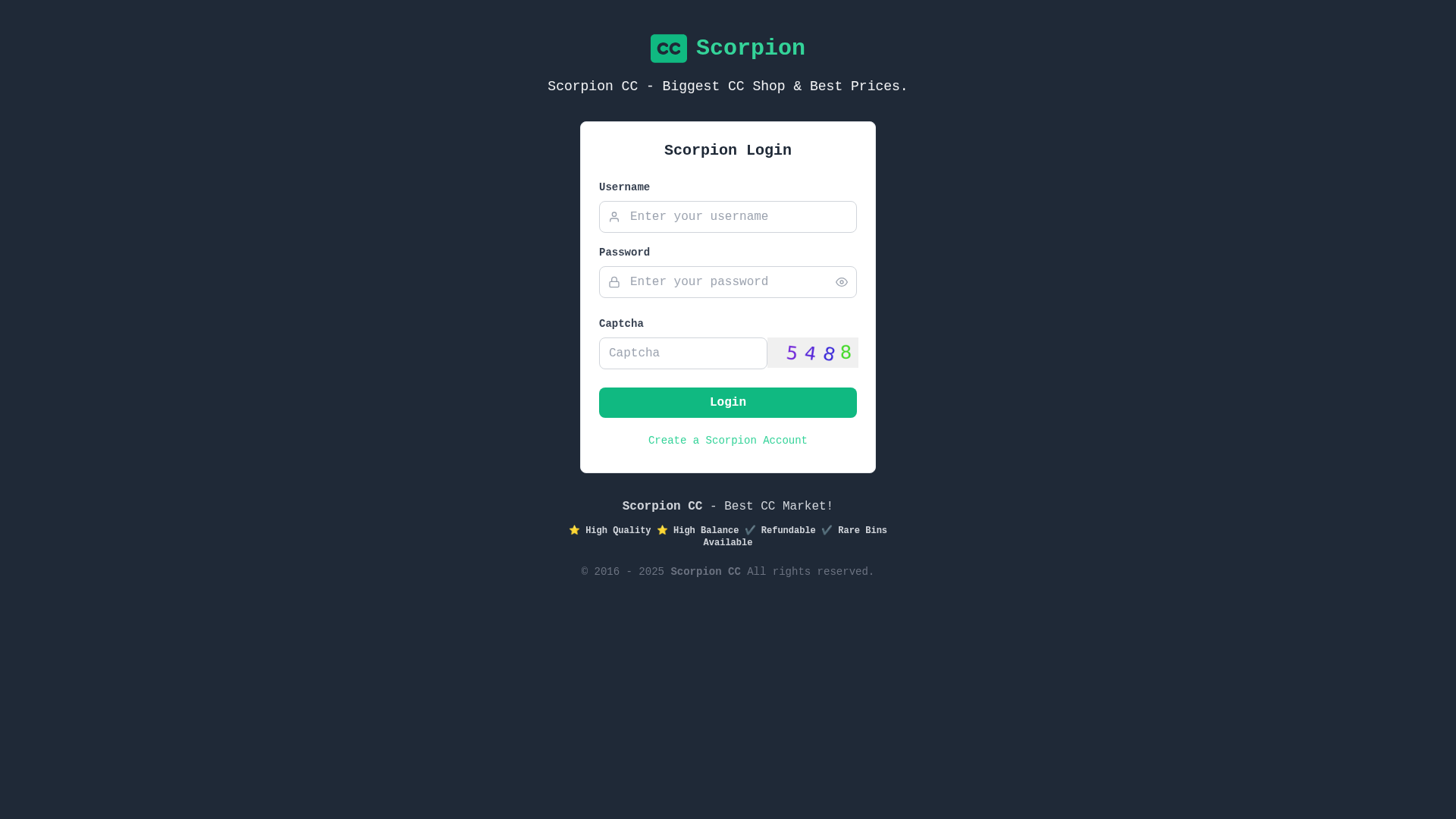 Screenshot of scorpioncc.org
