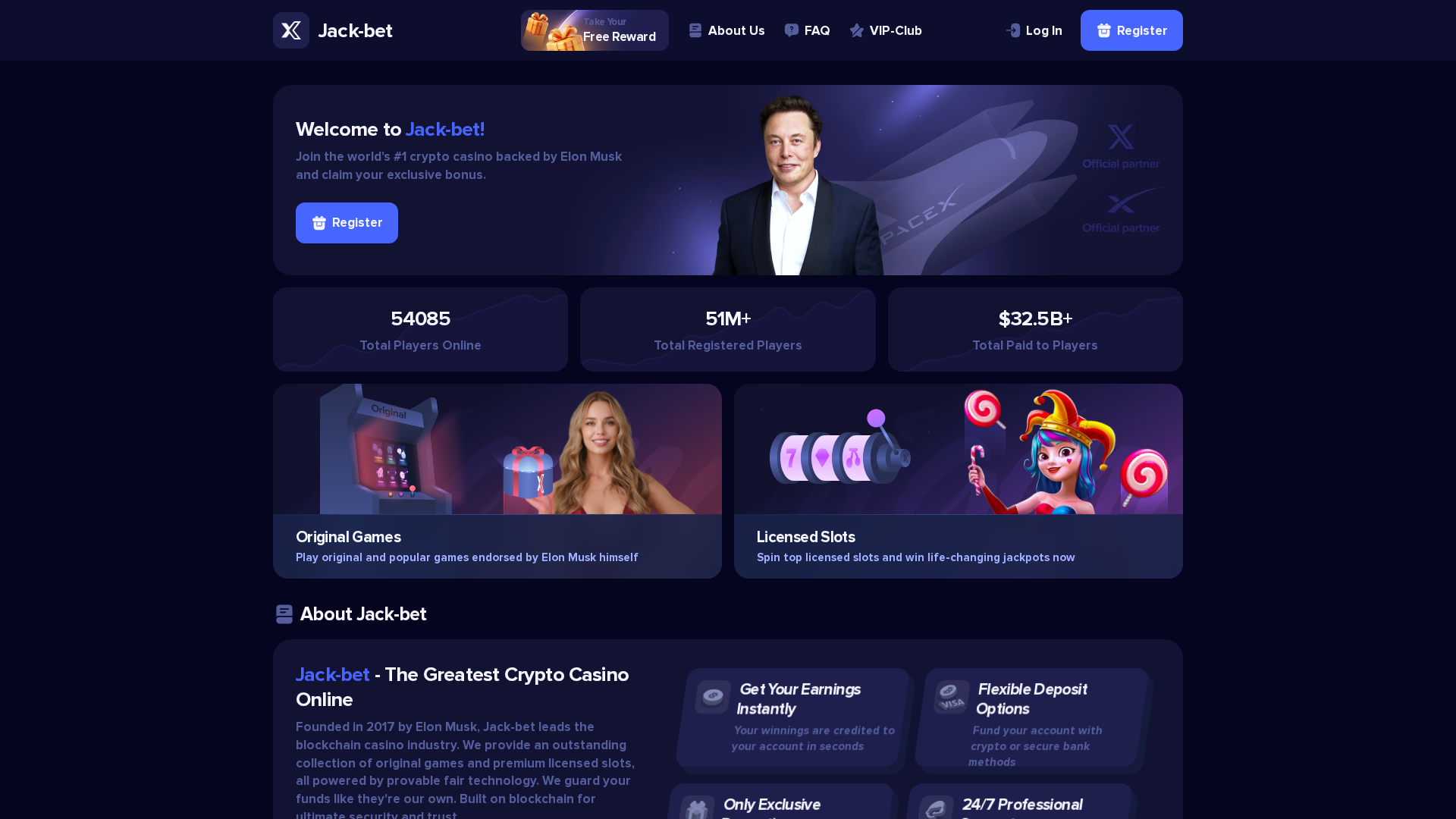 Screenshot of jack-bet.me
