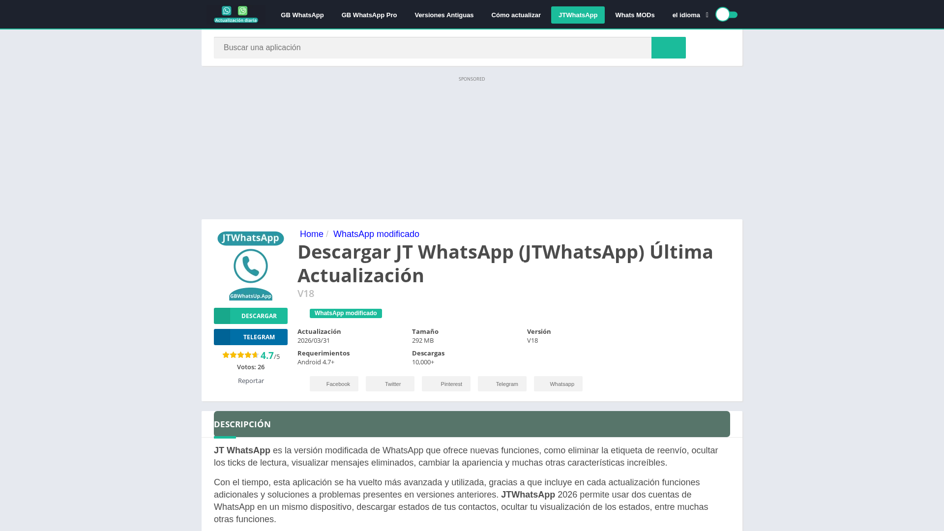 Screenshot of gbwhatsup.app