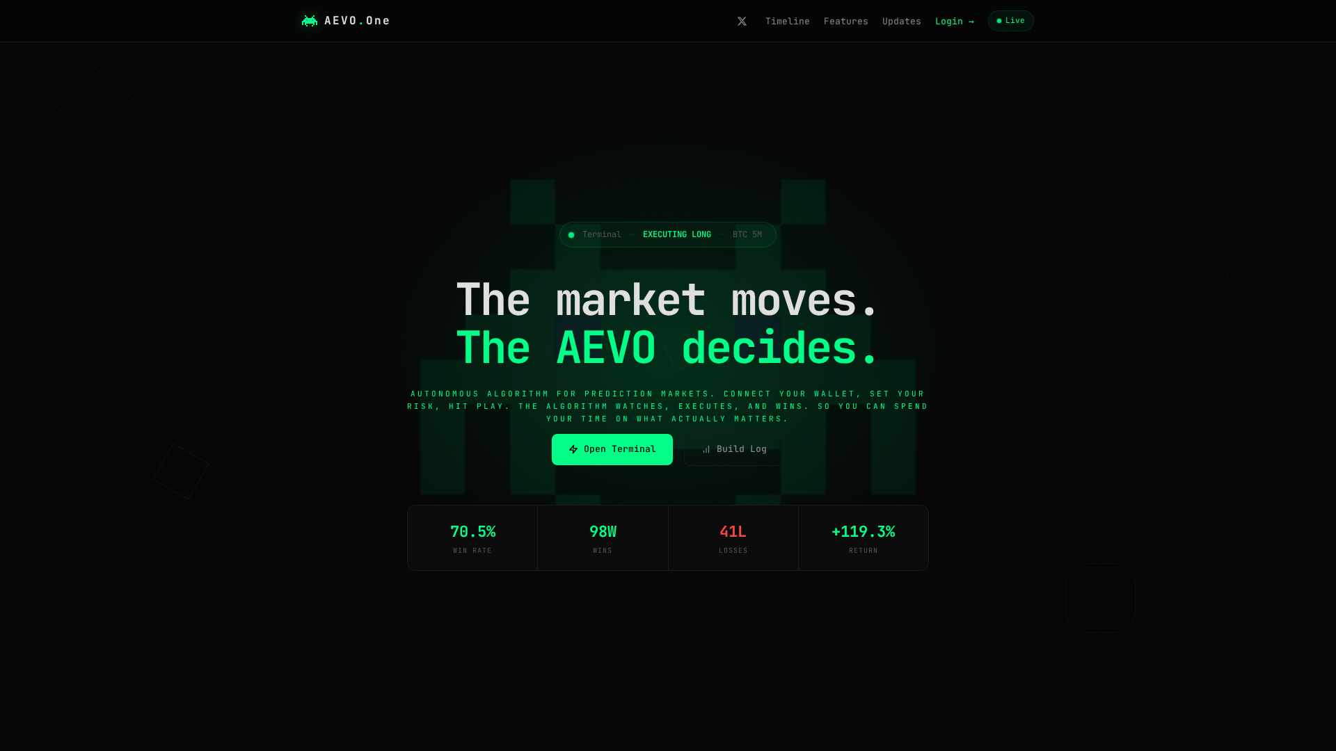 Screenshot of aevo.one