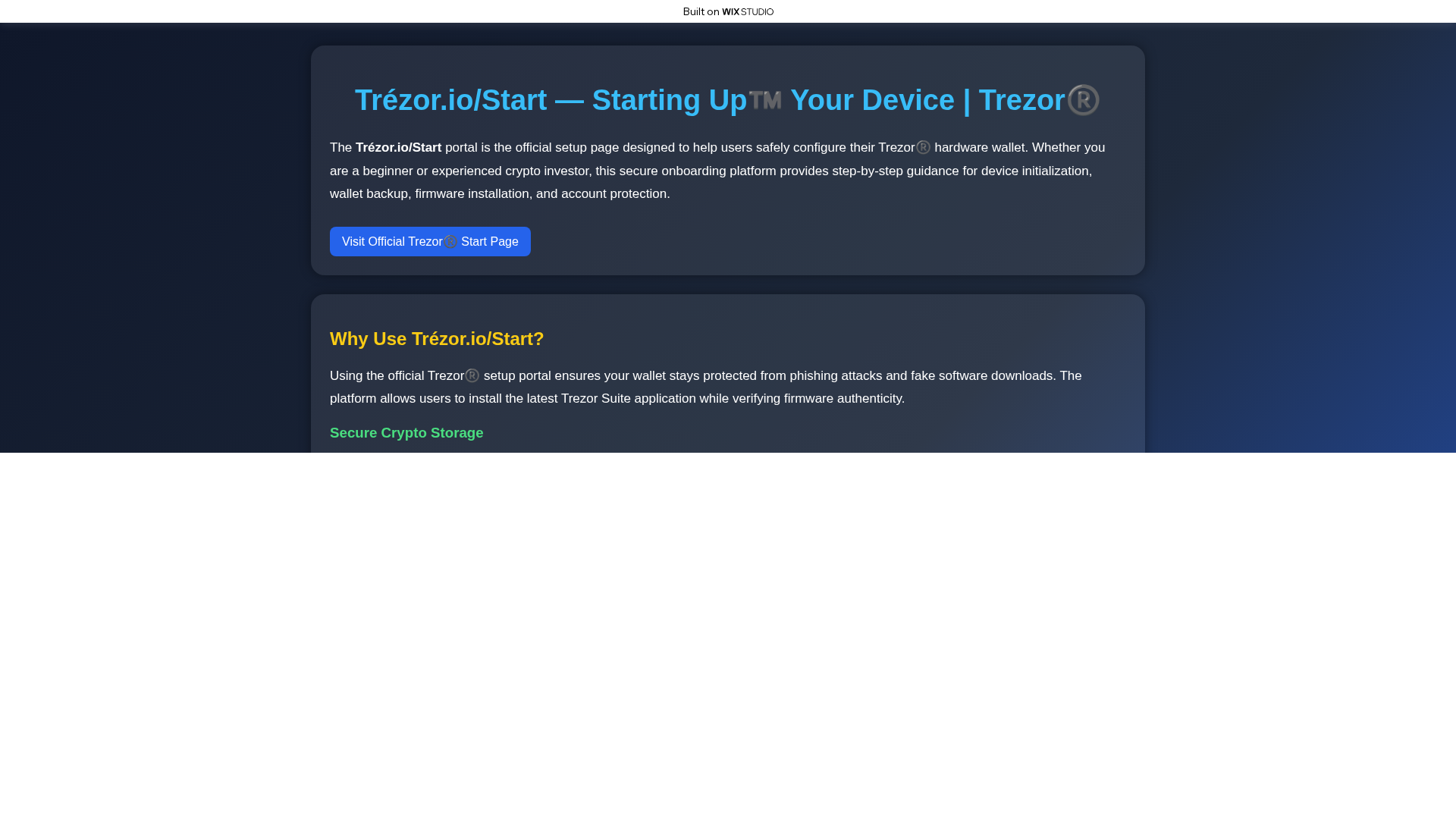 Screenshot of en-lear-trezor.wixstudio.com