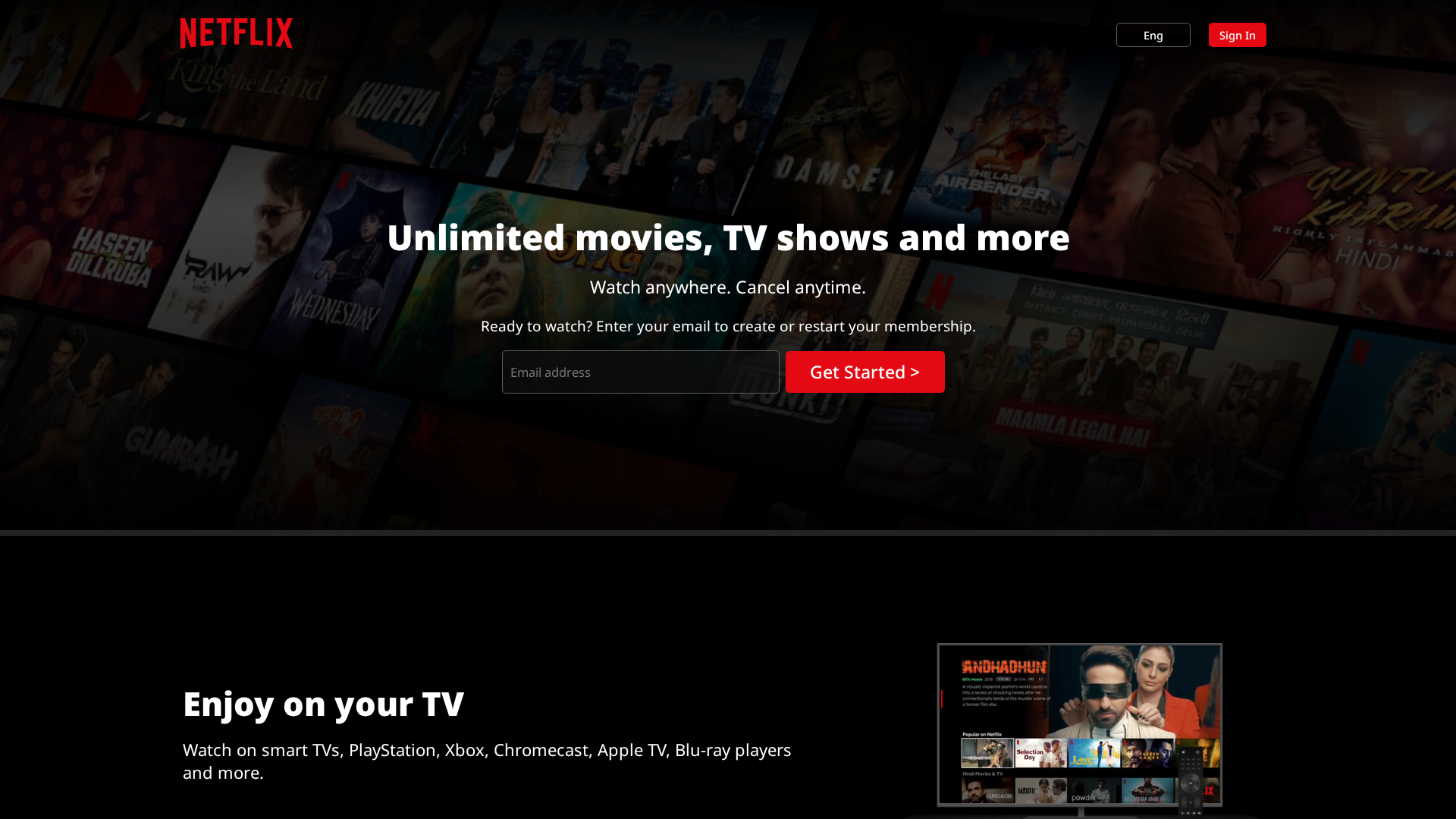 Screenshot of netflixclonebyyash.vercel.app
