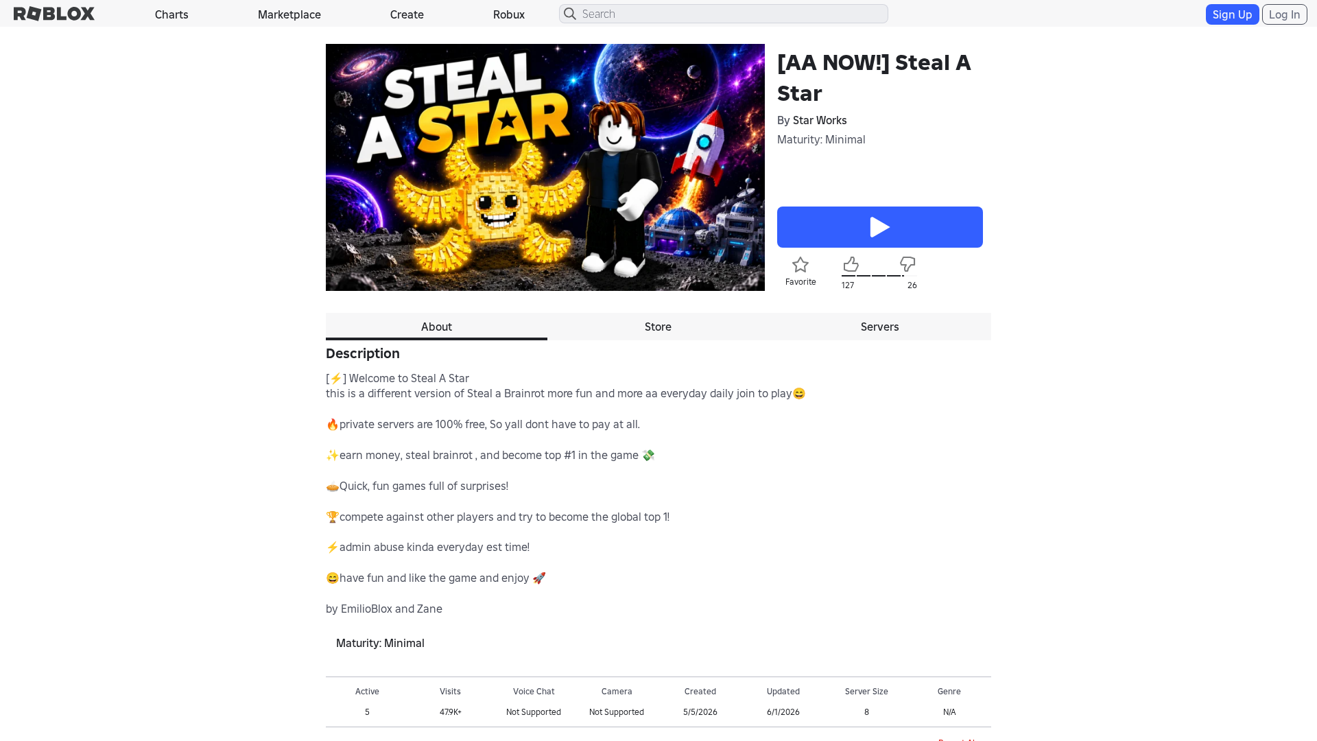 Screenshot of www.roblox.com.bn