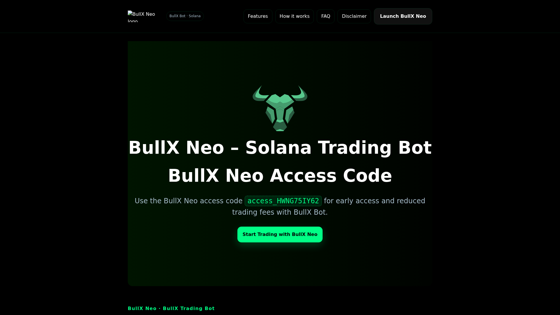 Screenshot of bullxneobot.pages.dev