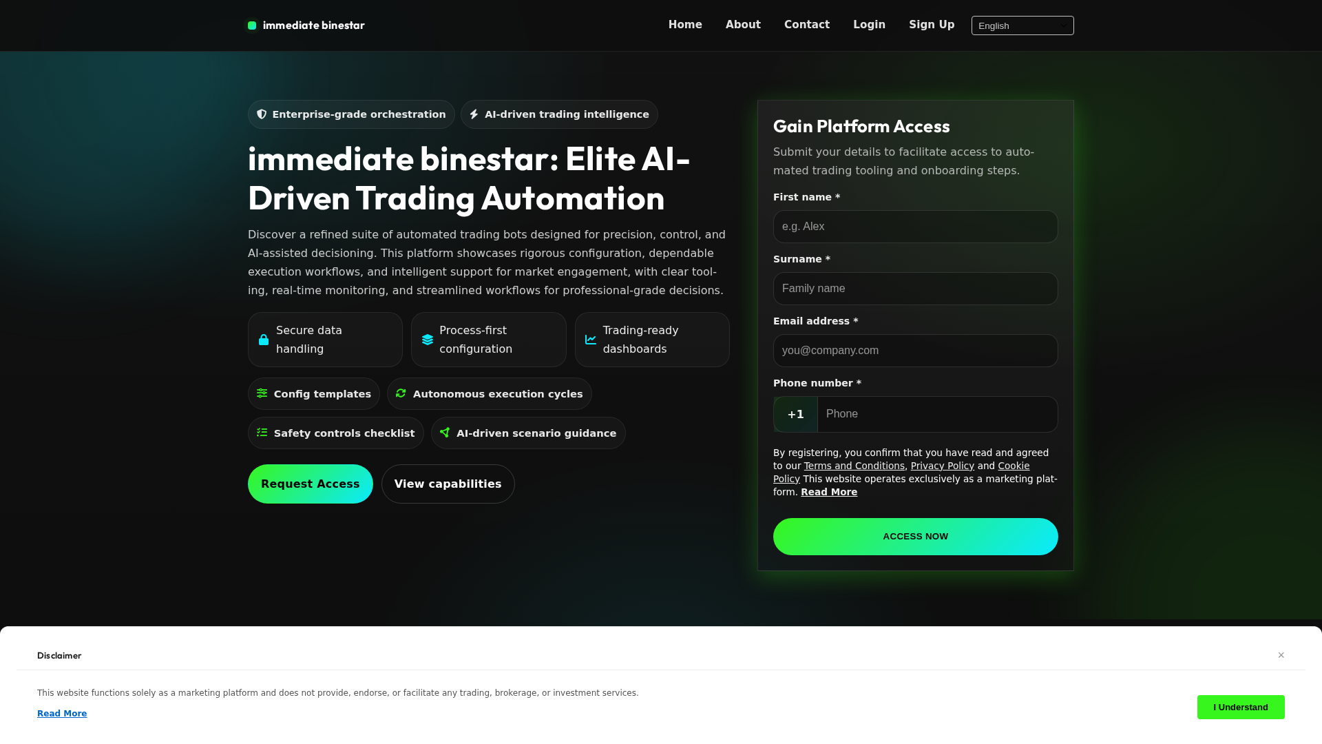 Screenshot of immediatebinestar.digital