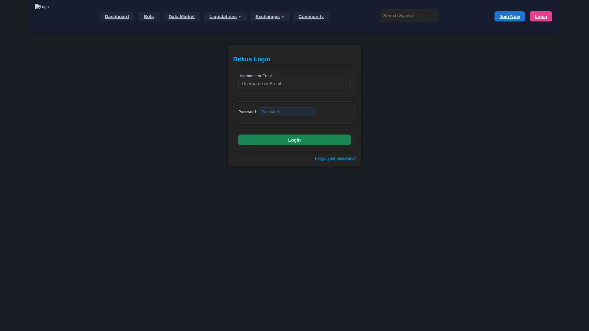 Screenshot of app.bitkua.com