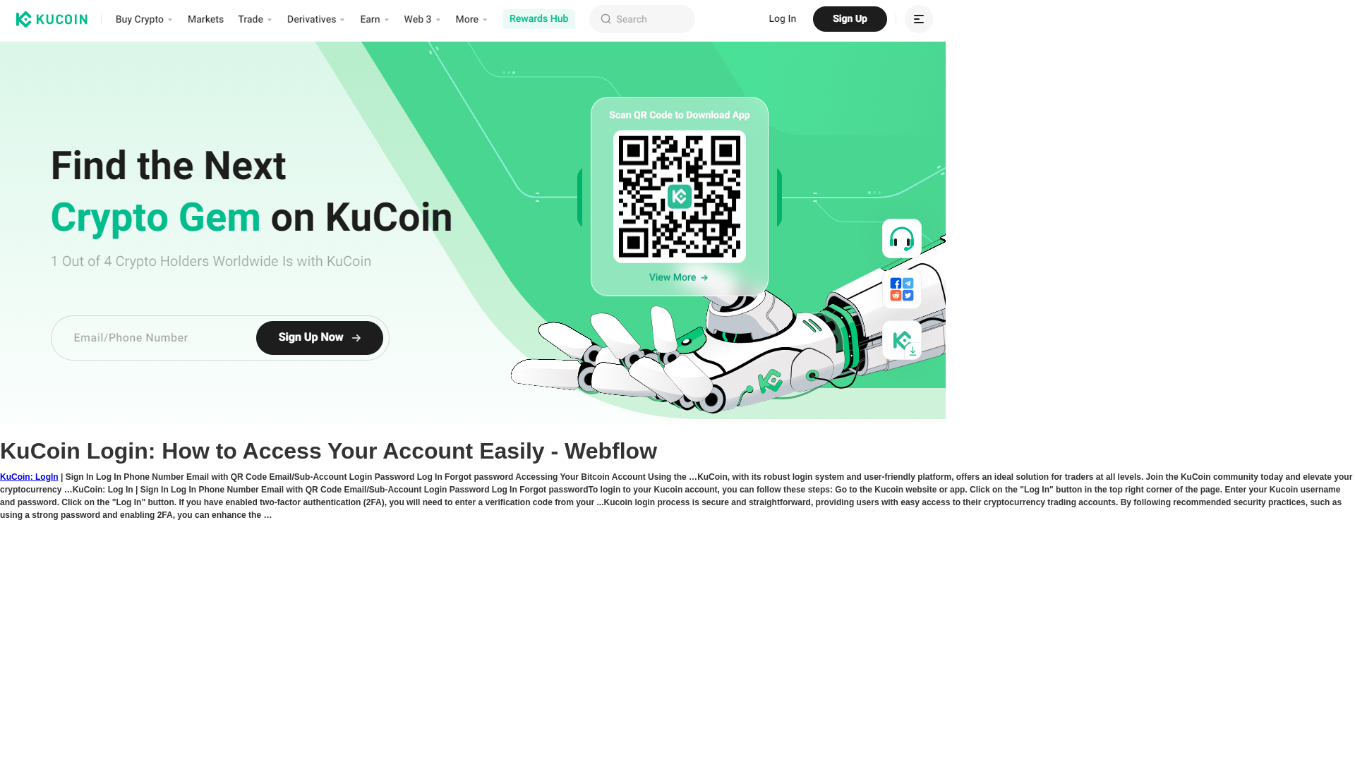 Screenshot of loginkkuicoin.webflow.io