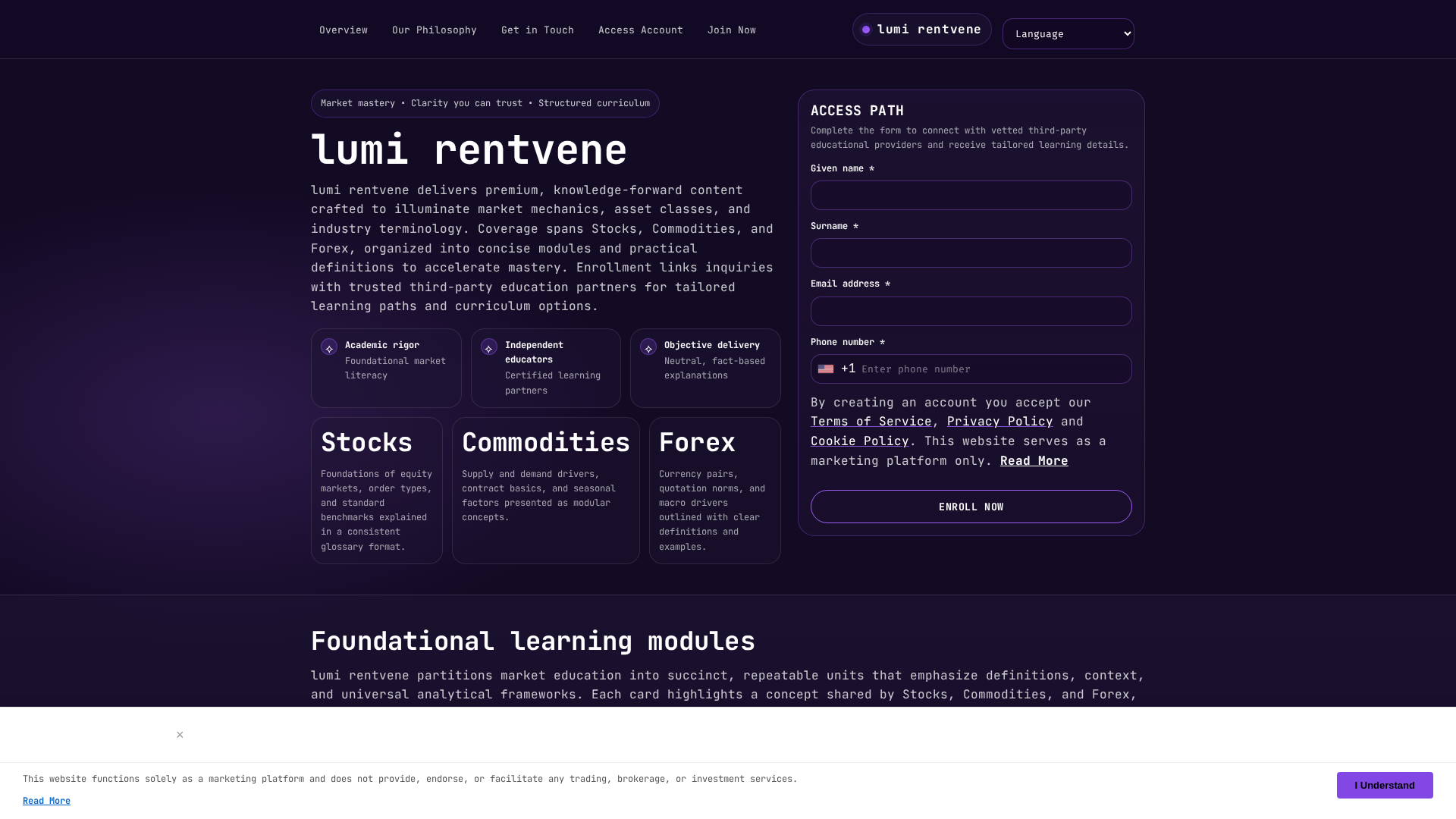 Screenshot of lumirentvene.digital