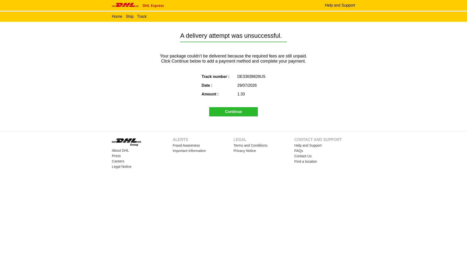 Screenshot of trackingservice.monday.com