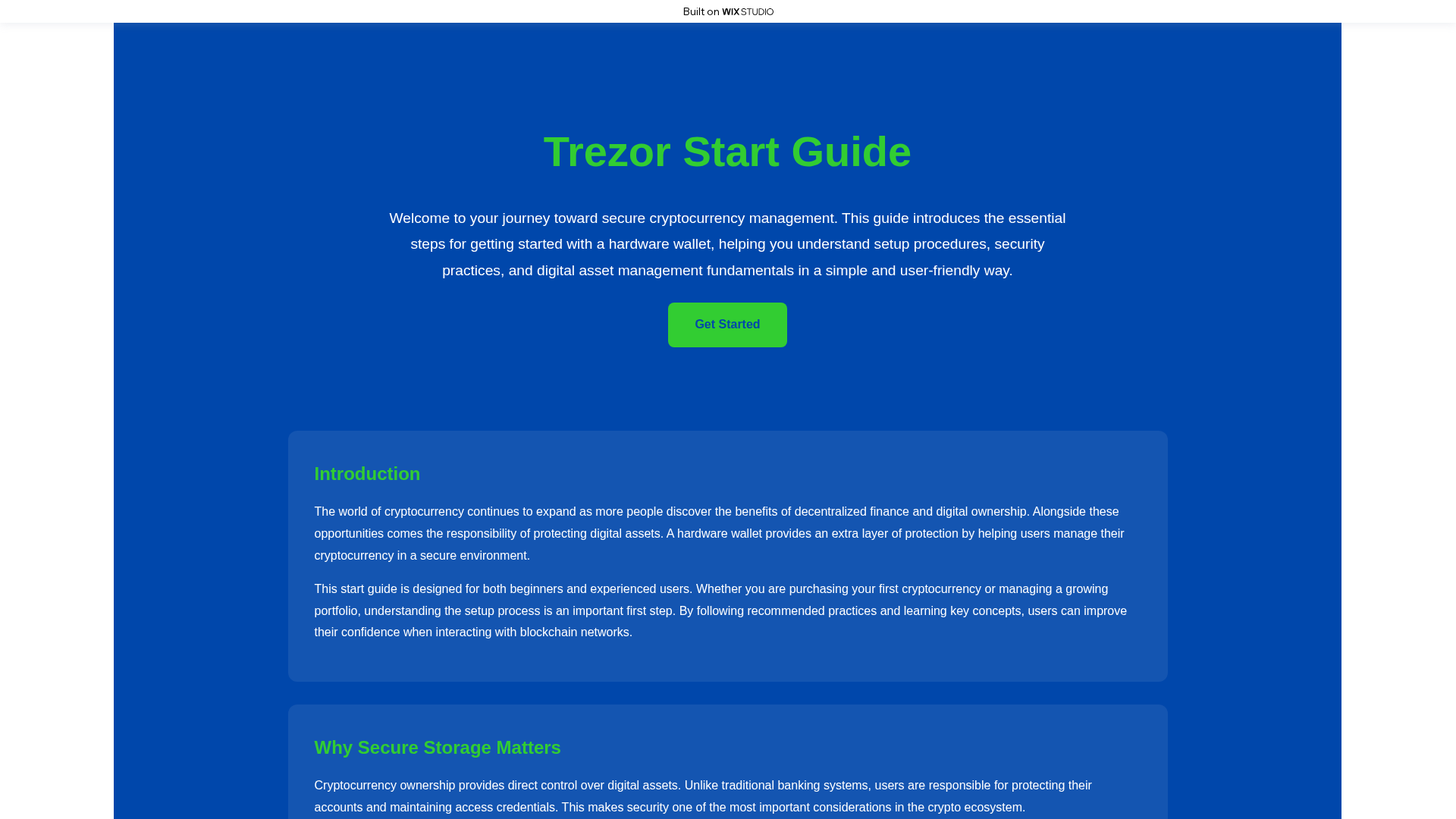 Screenshot of prefix-trezo-io.wixstudio.com
