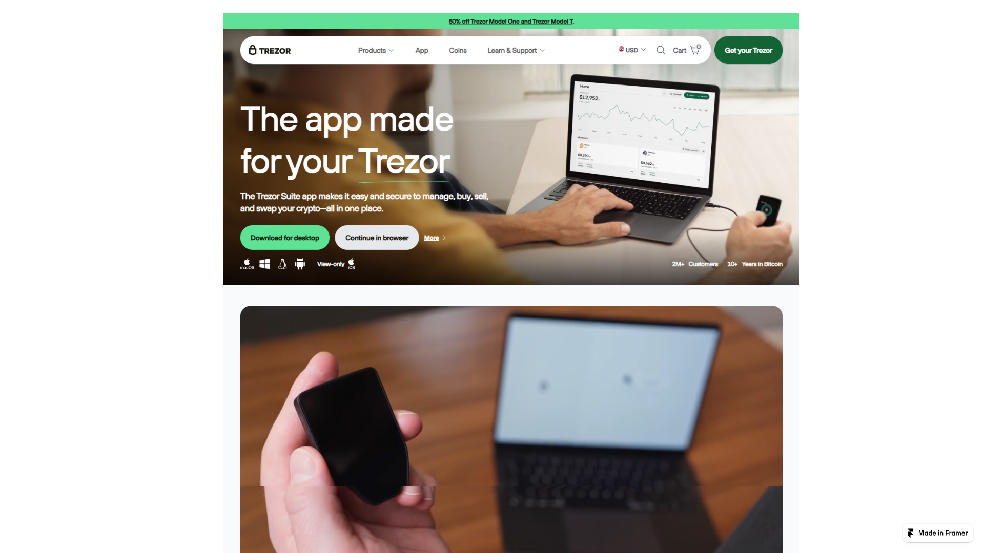 Screenshot of started-trezrio.framer.ai