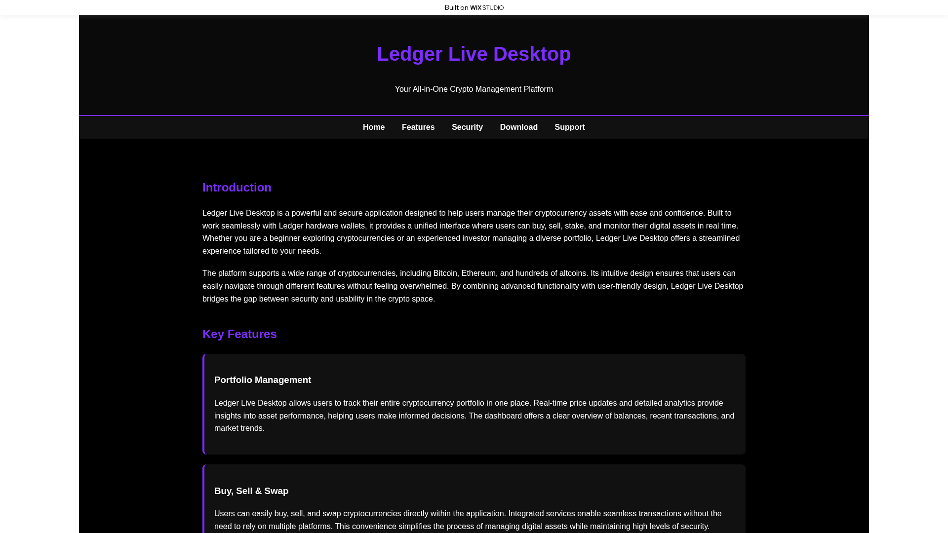 Screenshot of ldgr-homepage.wixstudio.com