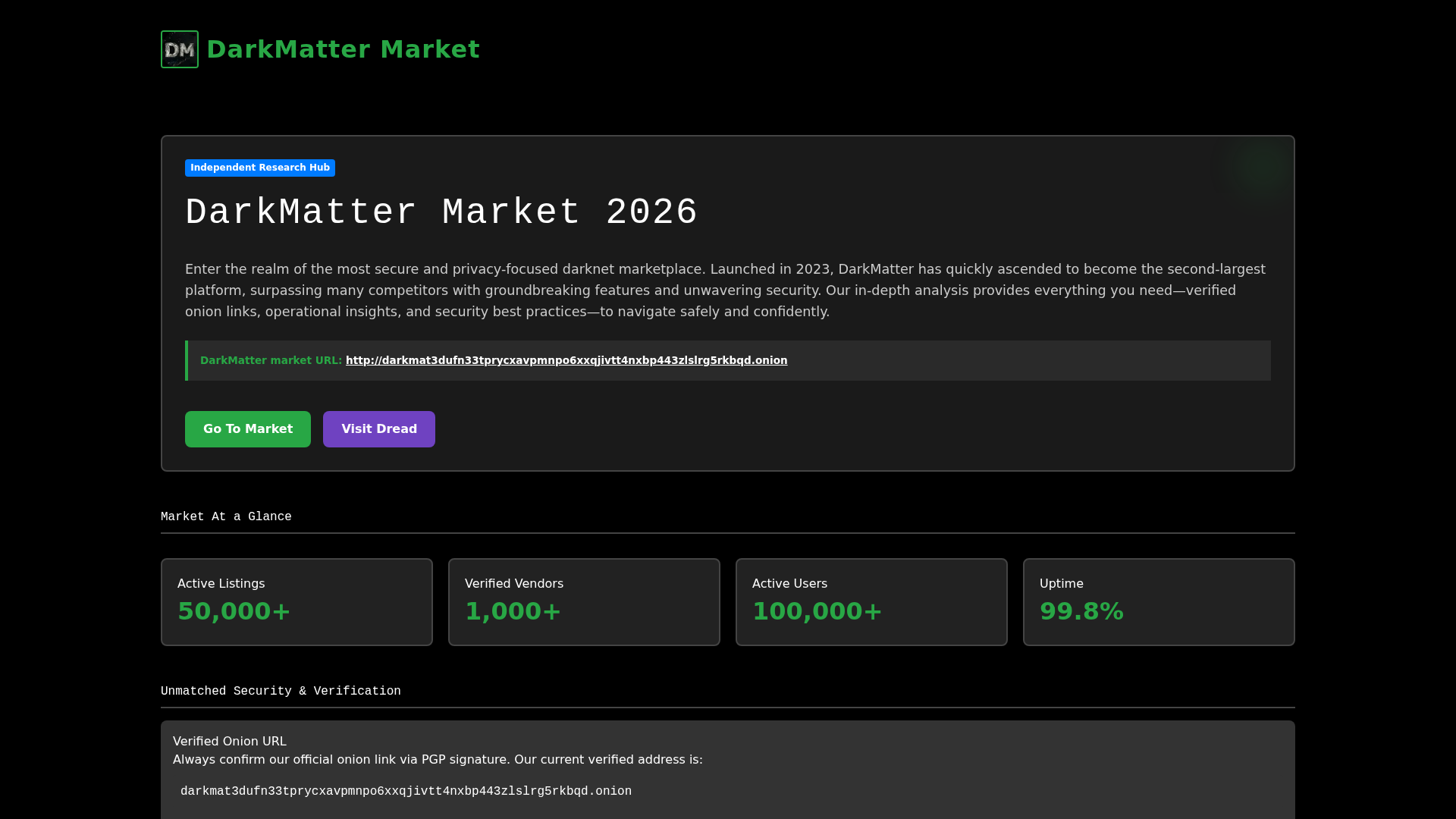 Screenshot of dark-matter-market-links.com