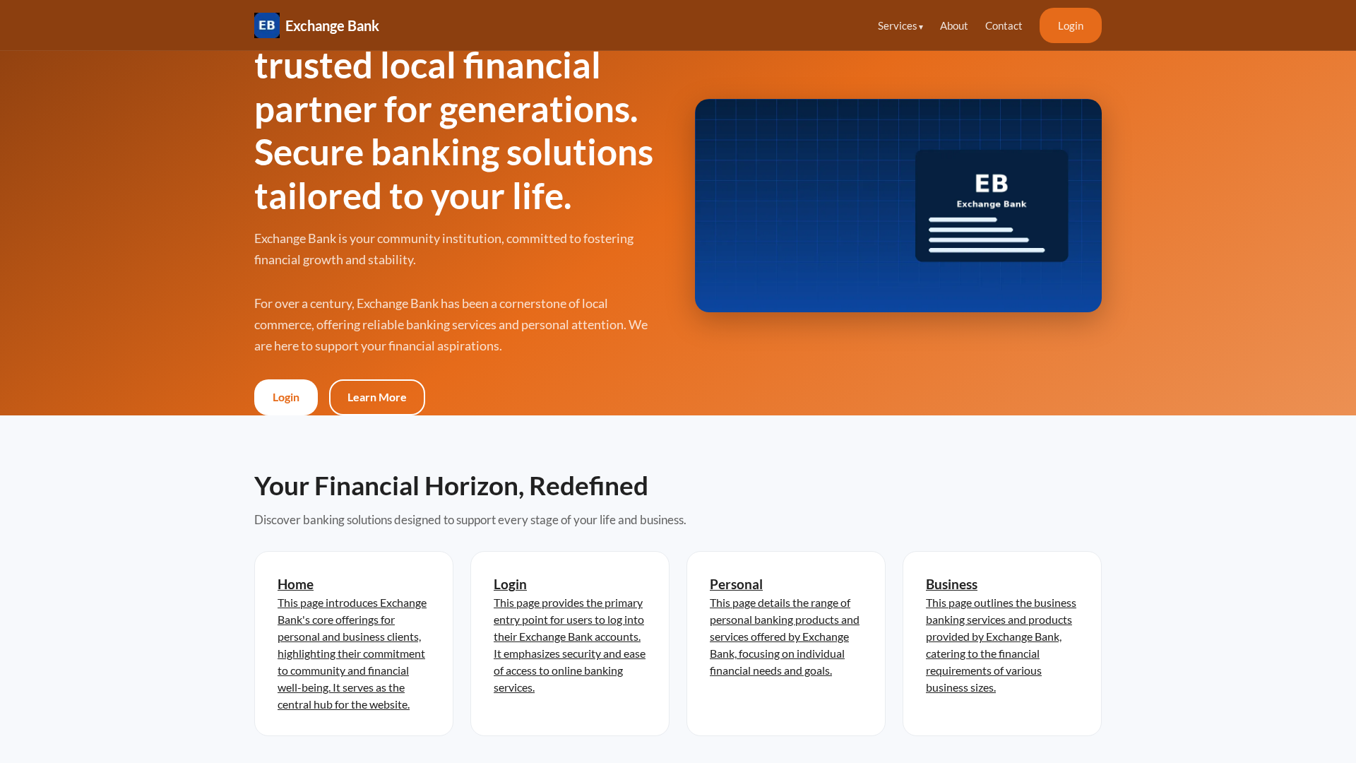 Screenshot of exchangebankfcu.co.com