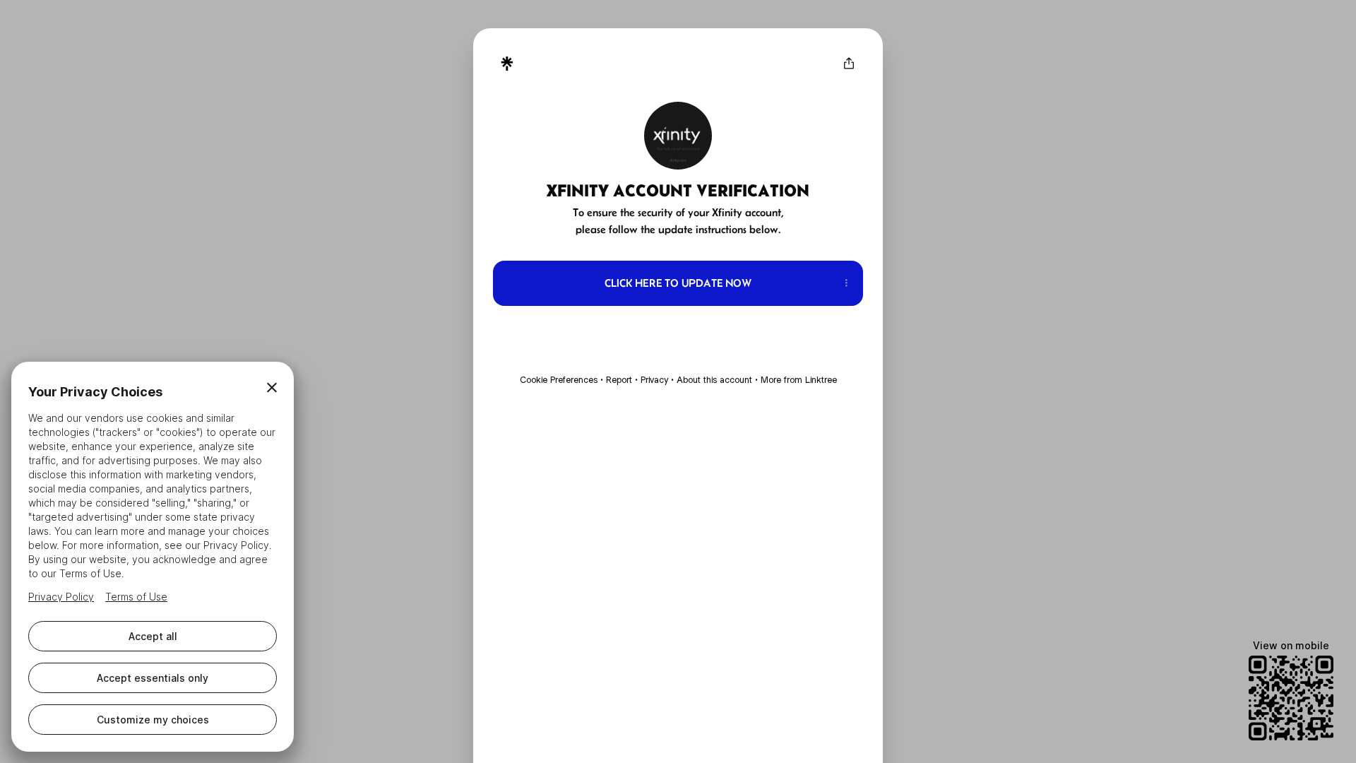 Screenshot of linktr.ee