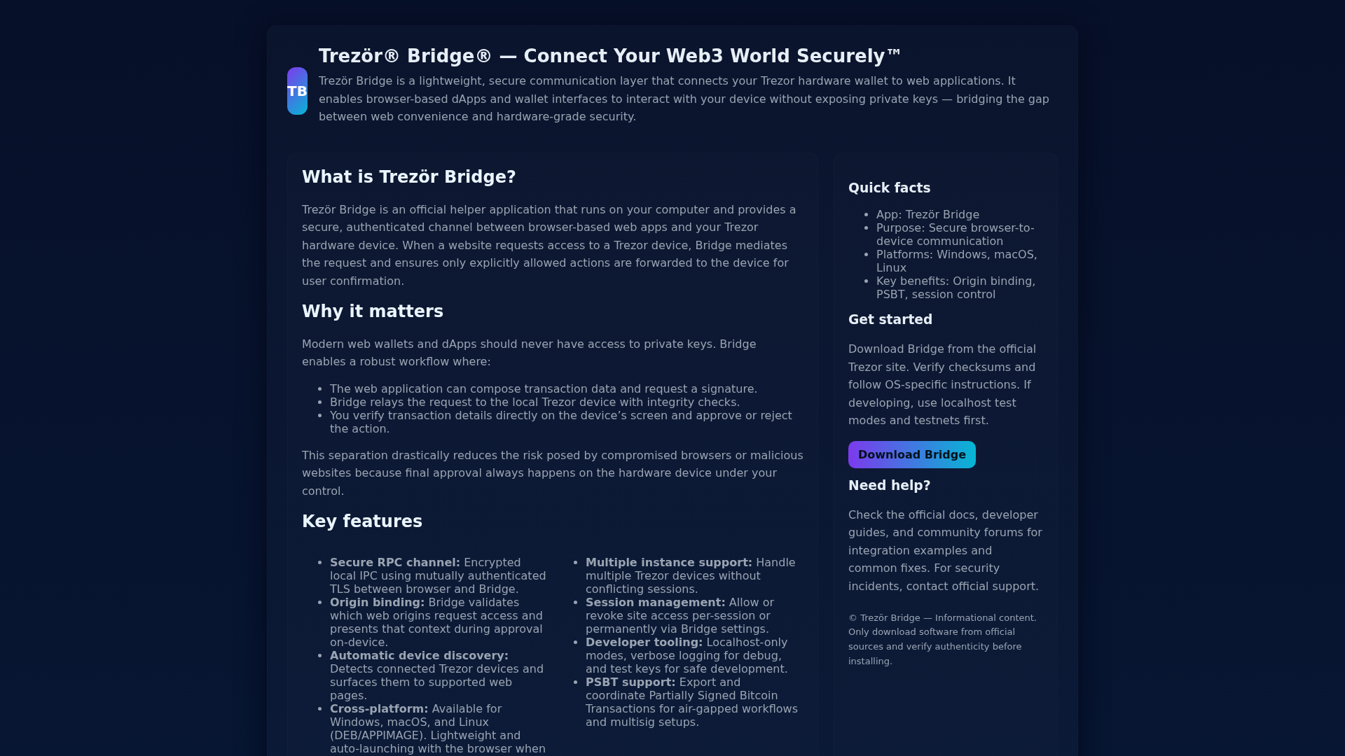 Screenshot of io-briedge-trezr.pages.dev