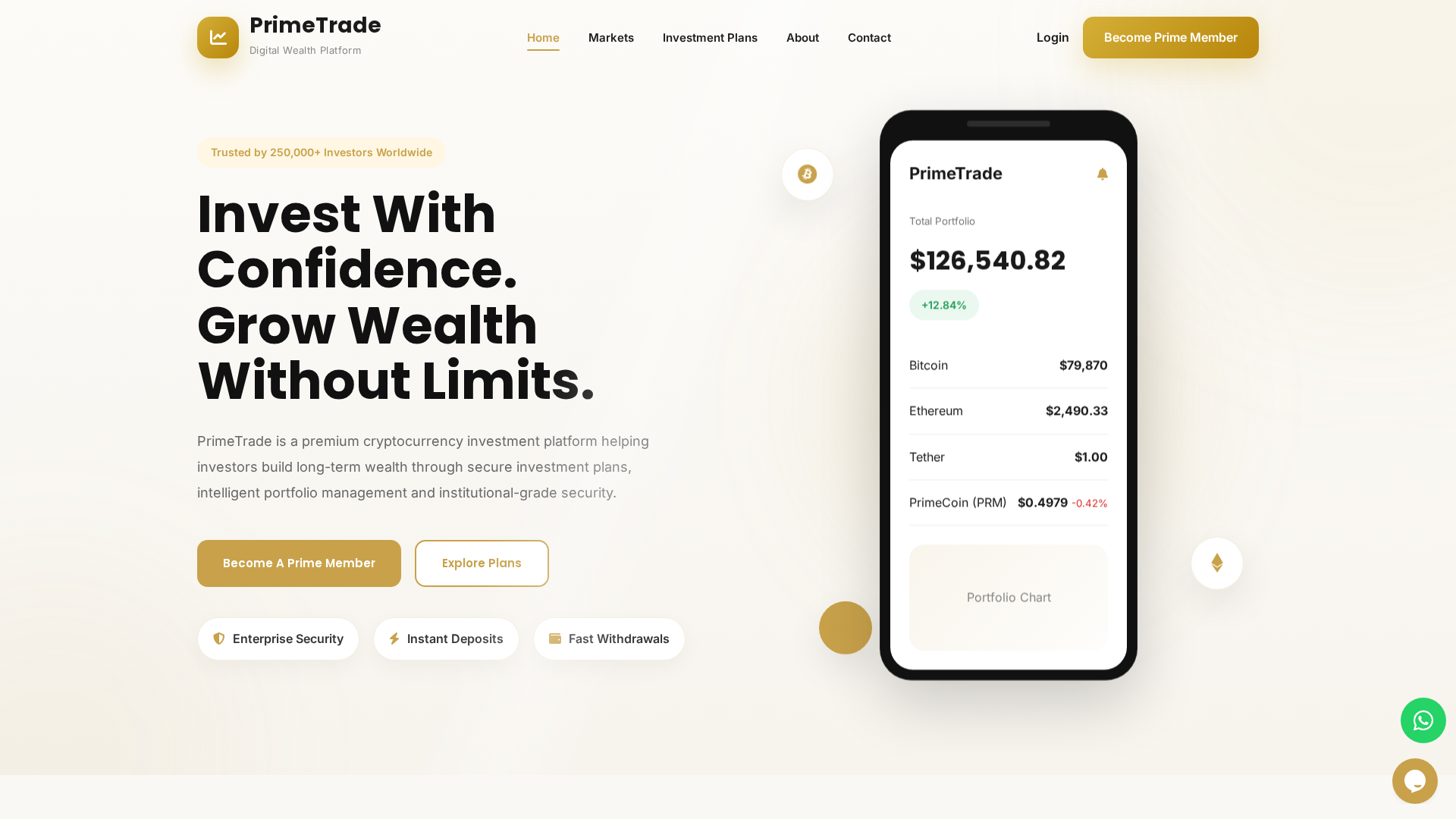Screenshot of prime-trader.net