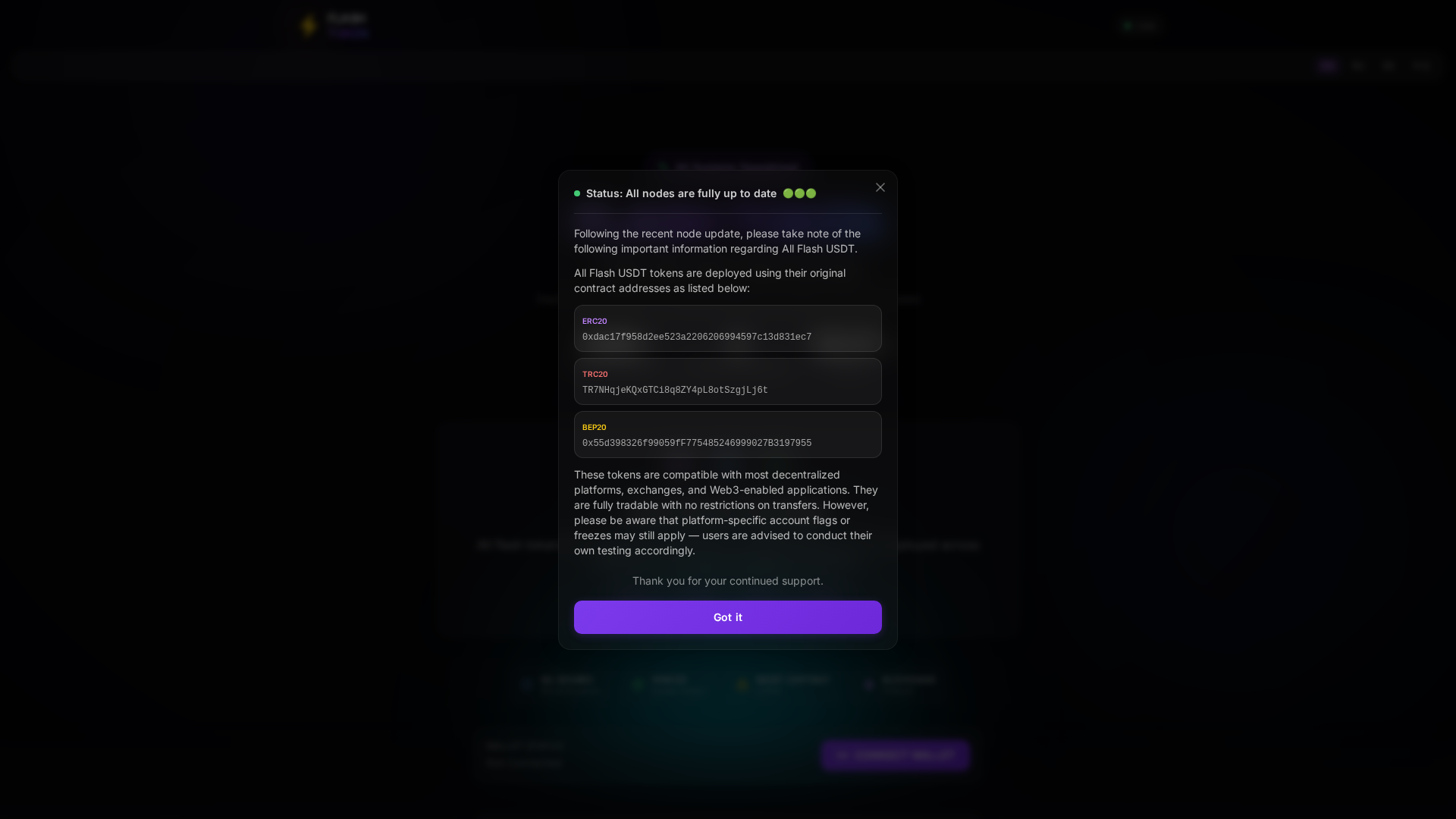 Screenshot of flashtoken.org