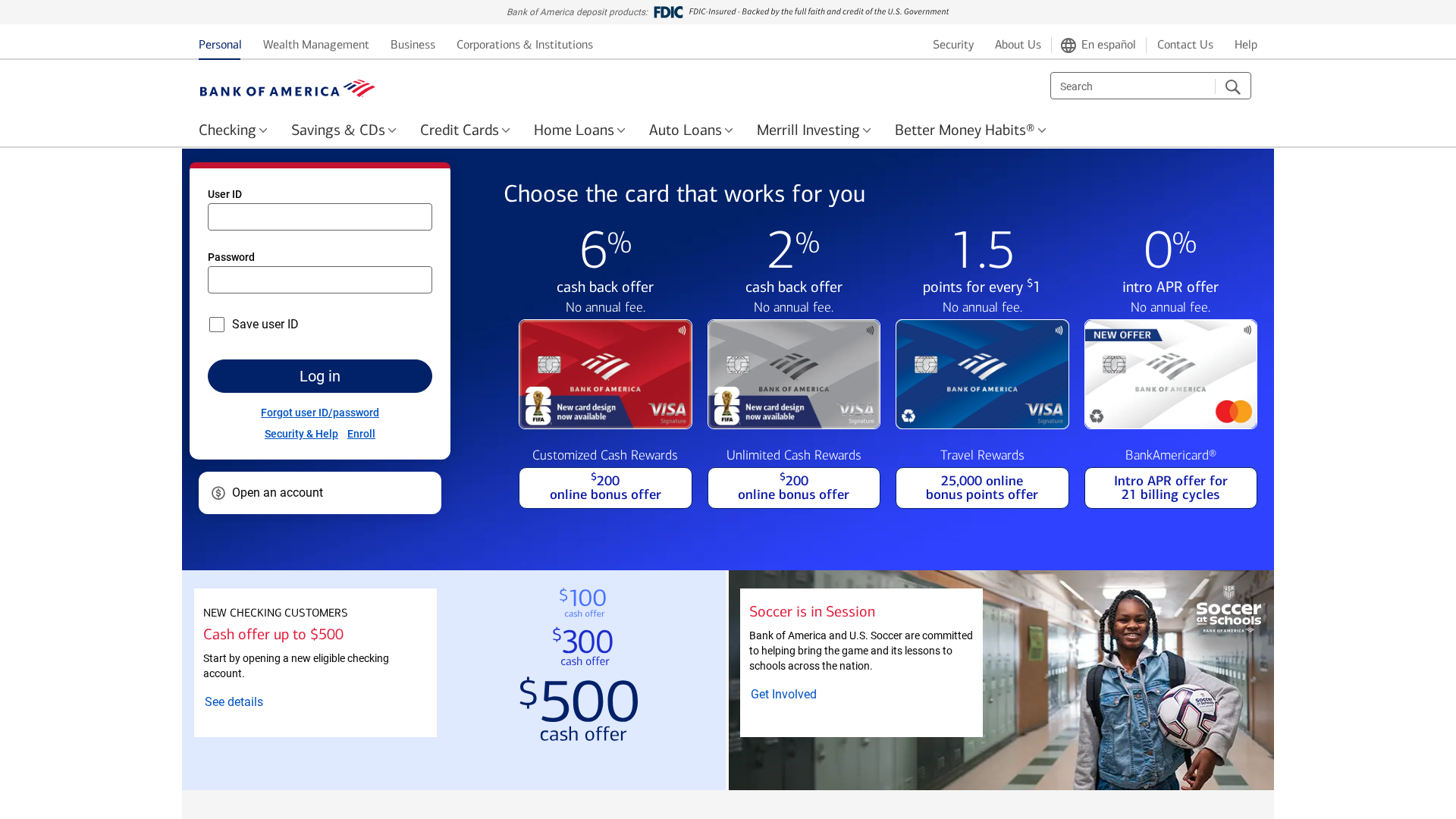 Screenshot of www.bankofamericaijcf.com