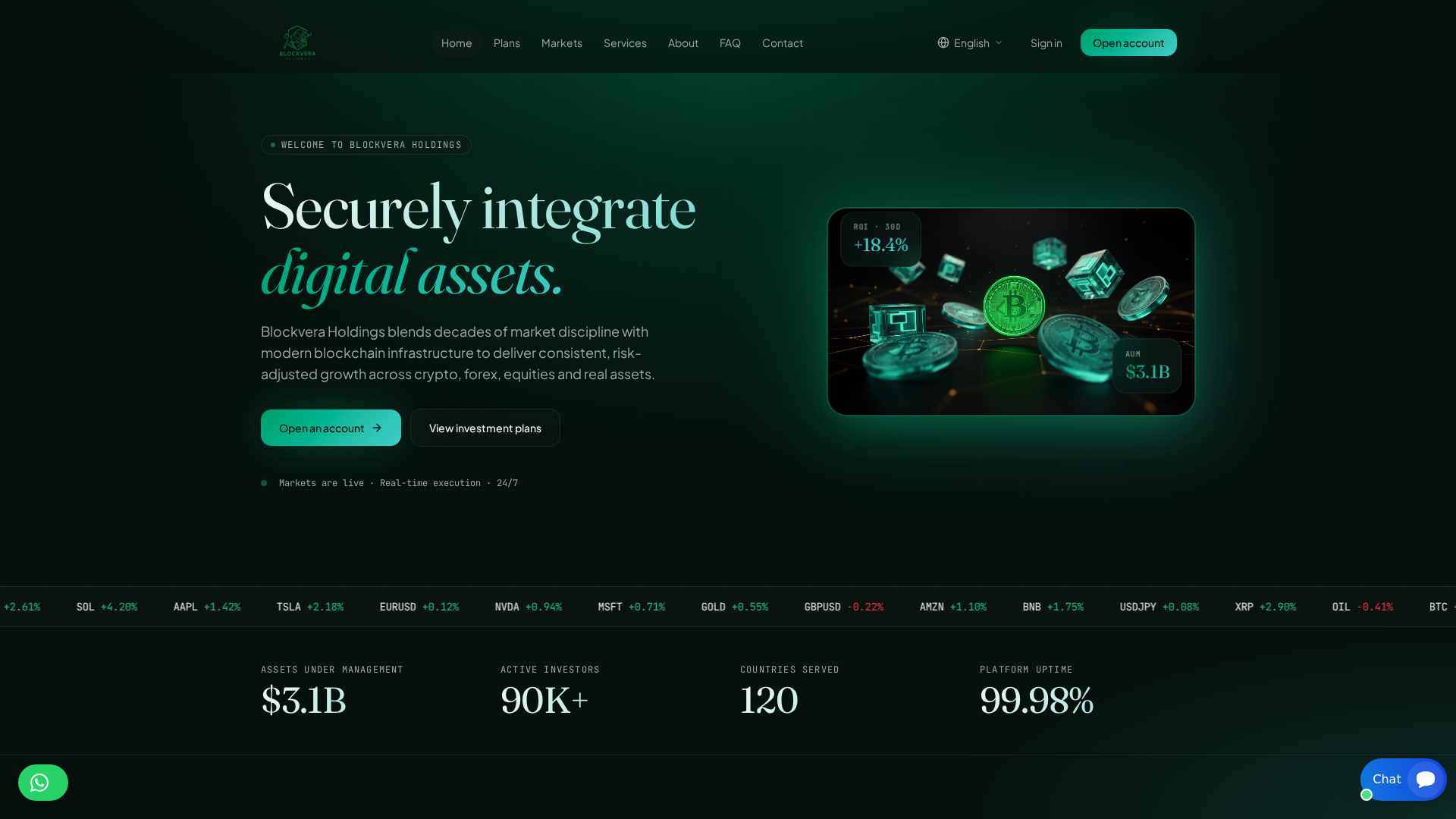 Screenshot of blockveraholdings.com