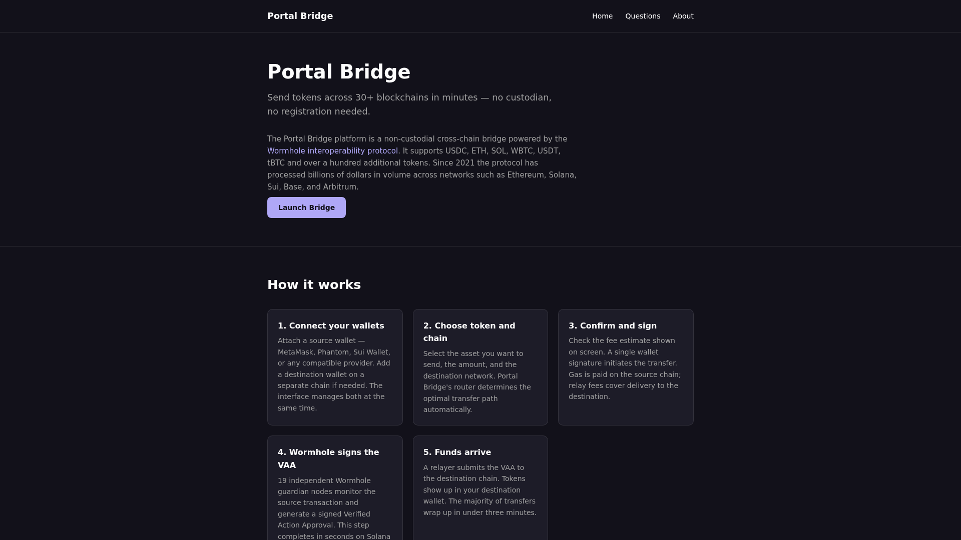 Screenshot of portalbridges.com