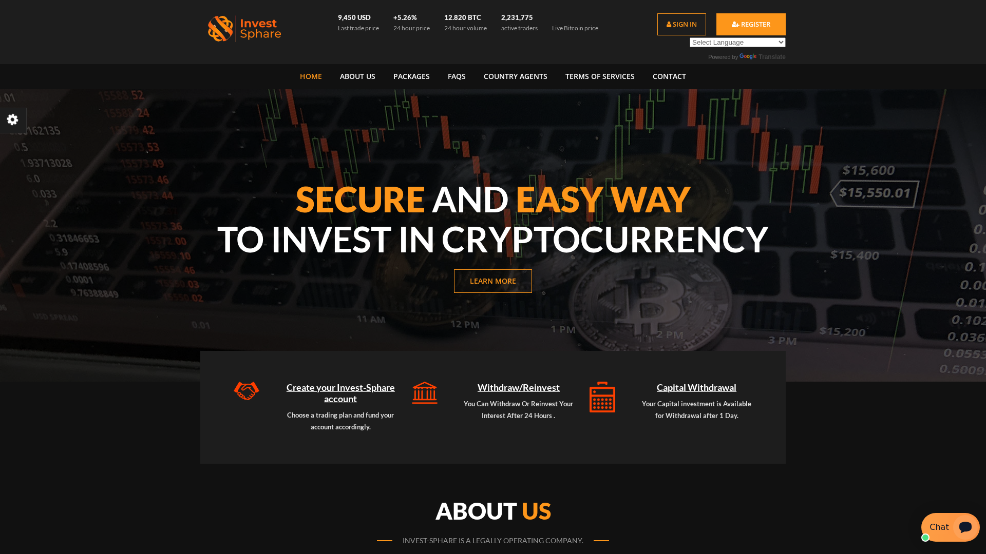 Screenshot of investsphare.net