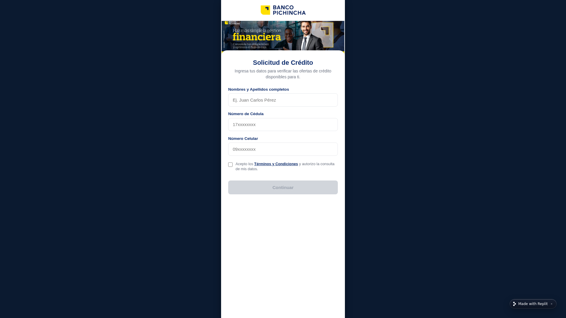Screenshot of creditoecuador--crediecuador12.replit.app