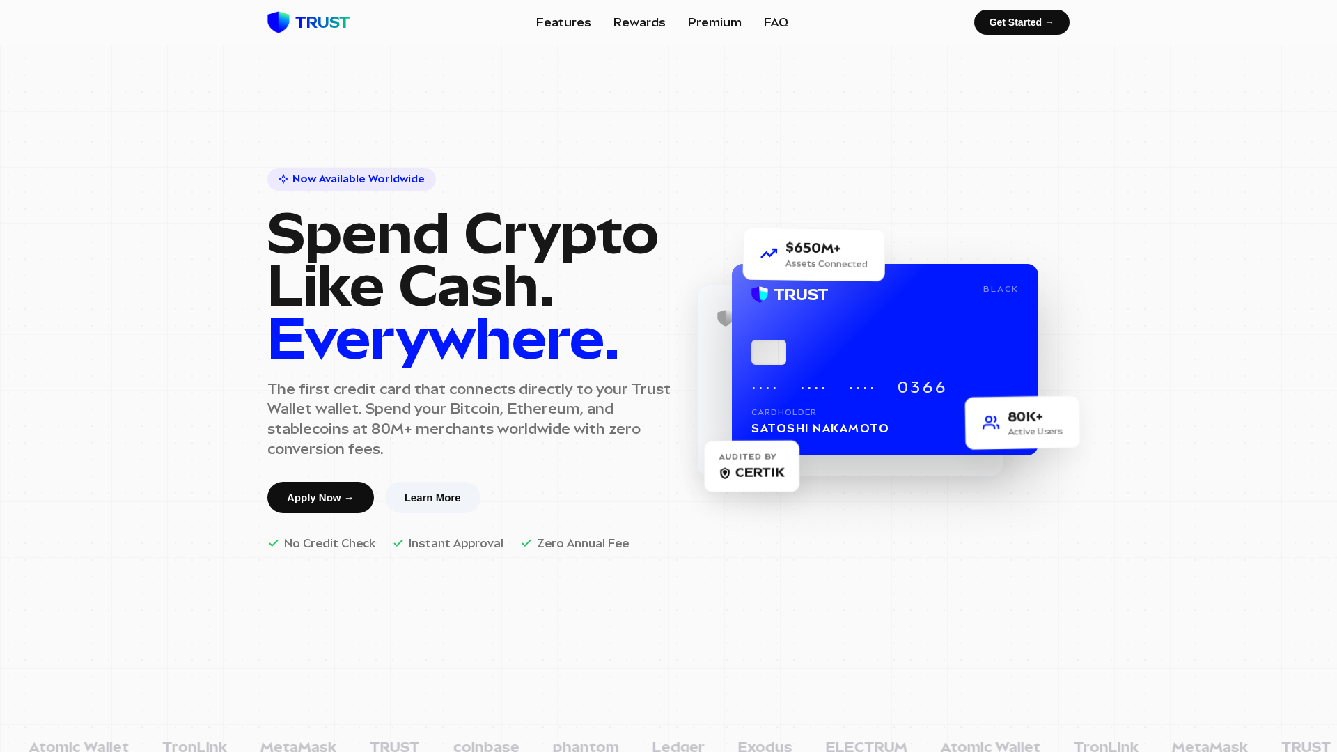 Screenshot of card-apply-trustwallet.com