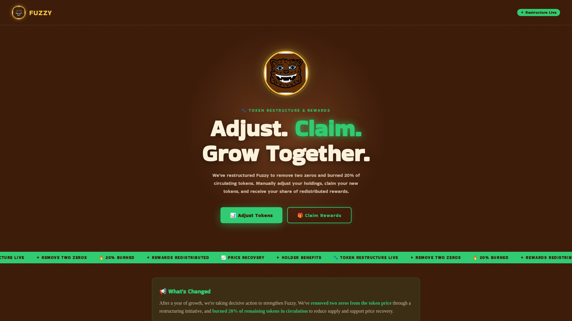 Screenshot of fuzzychain.live