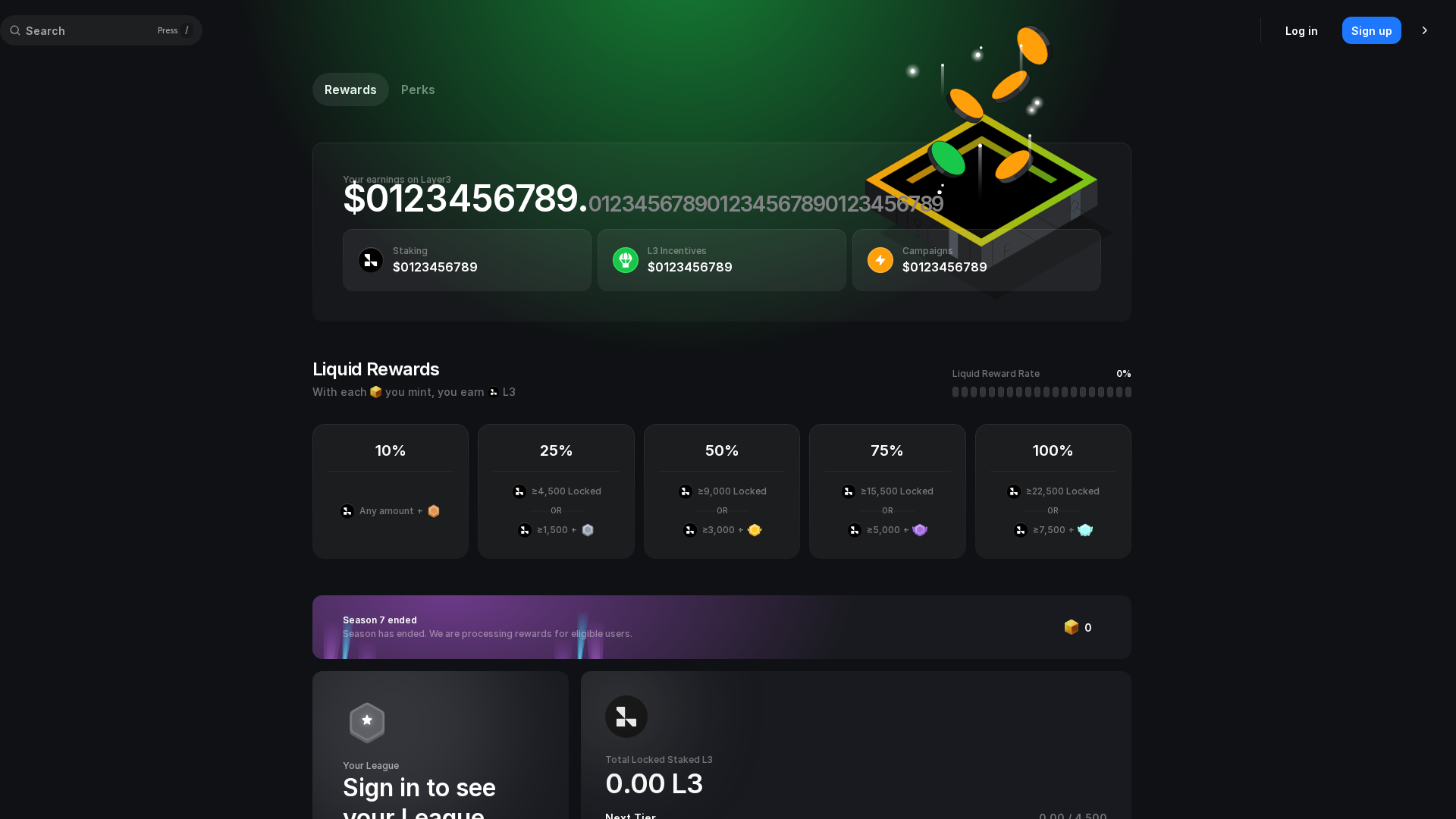 Screenshot of layer3-rewards.sbs