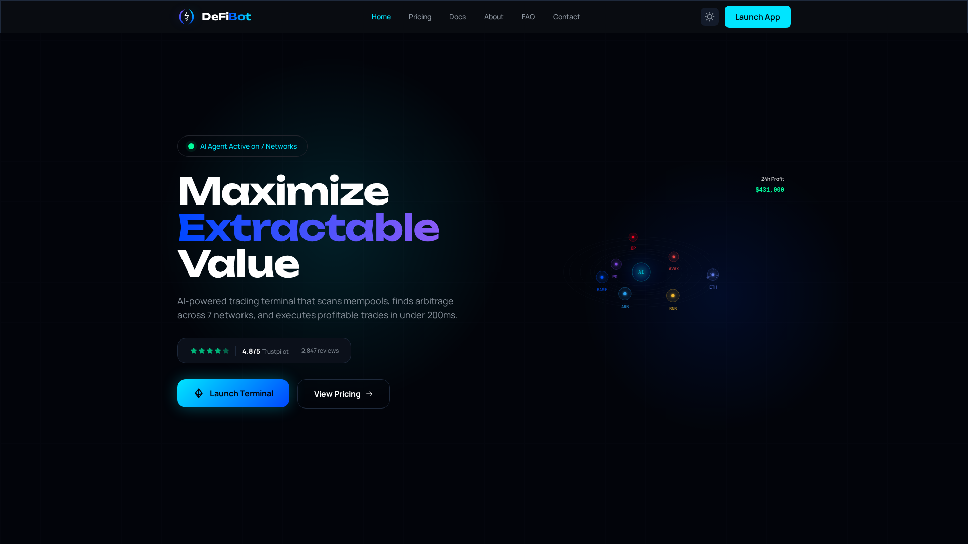 Screenshot of defibot.trade