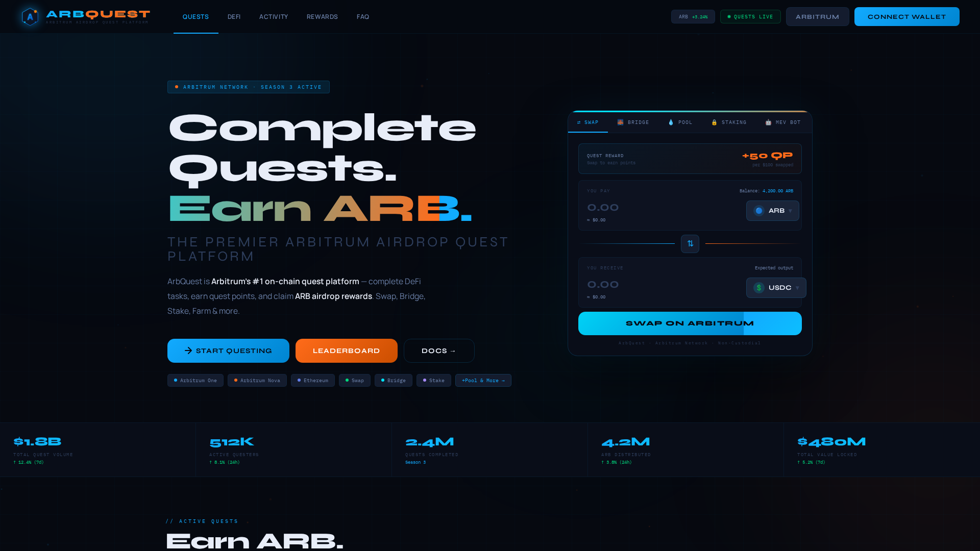 Screenshot of arbitrumquest.vercel.app