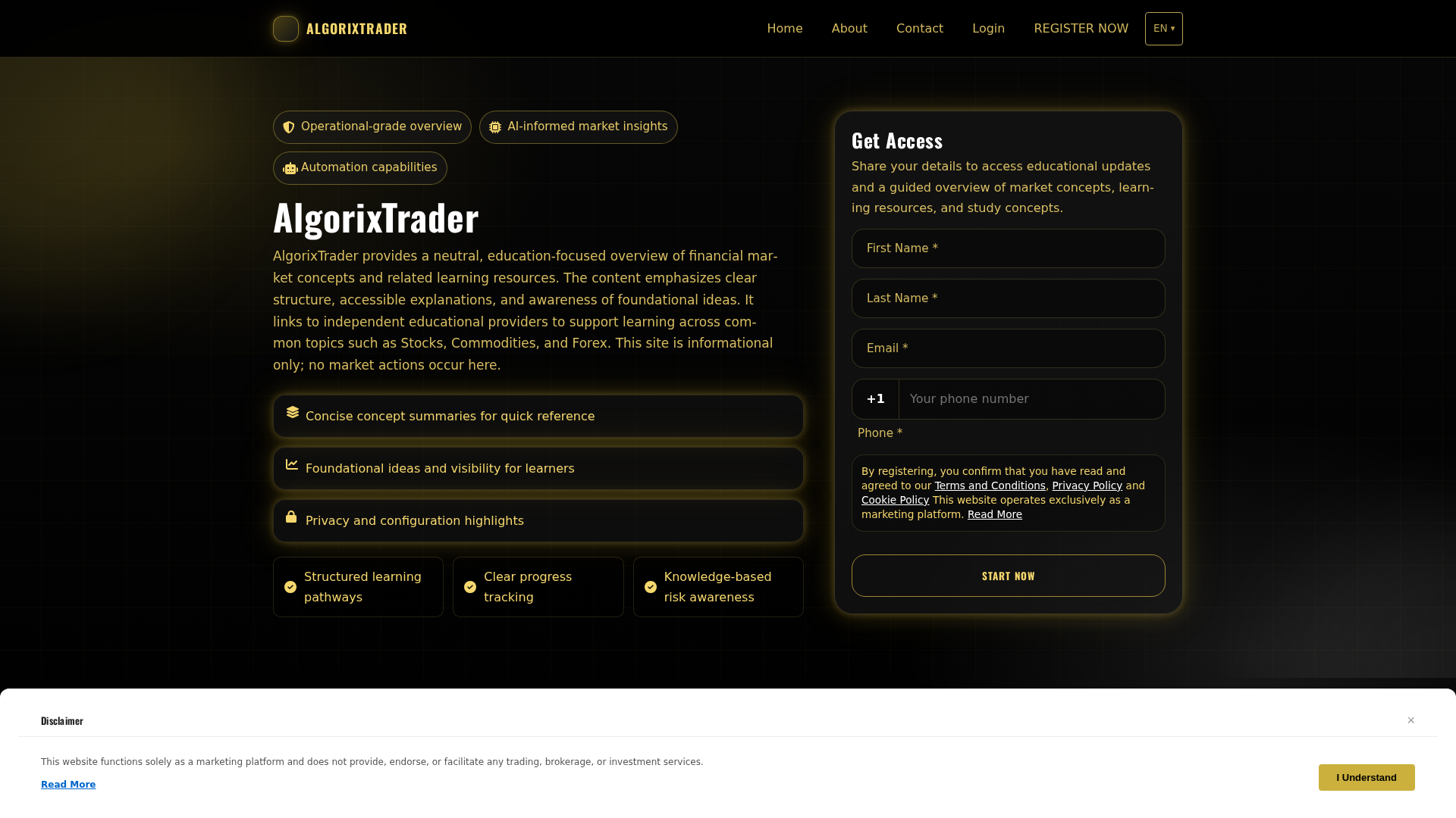 Screenshot of algorixtradersolution.com