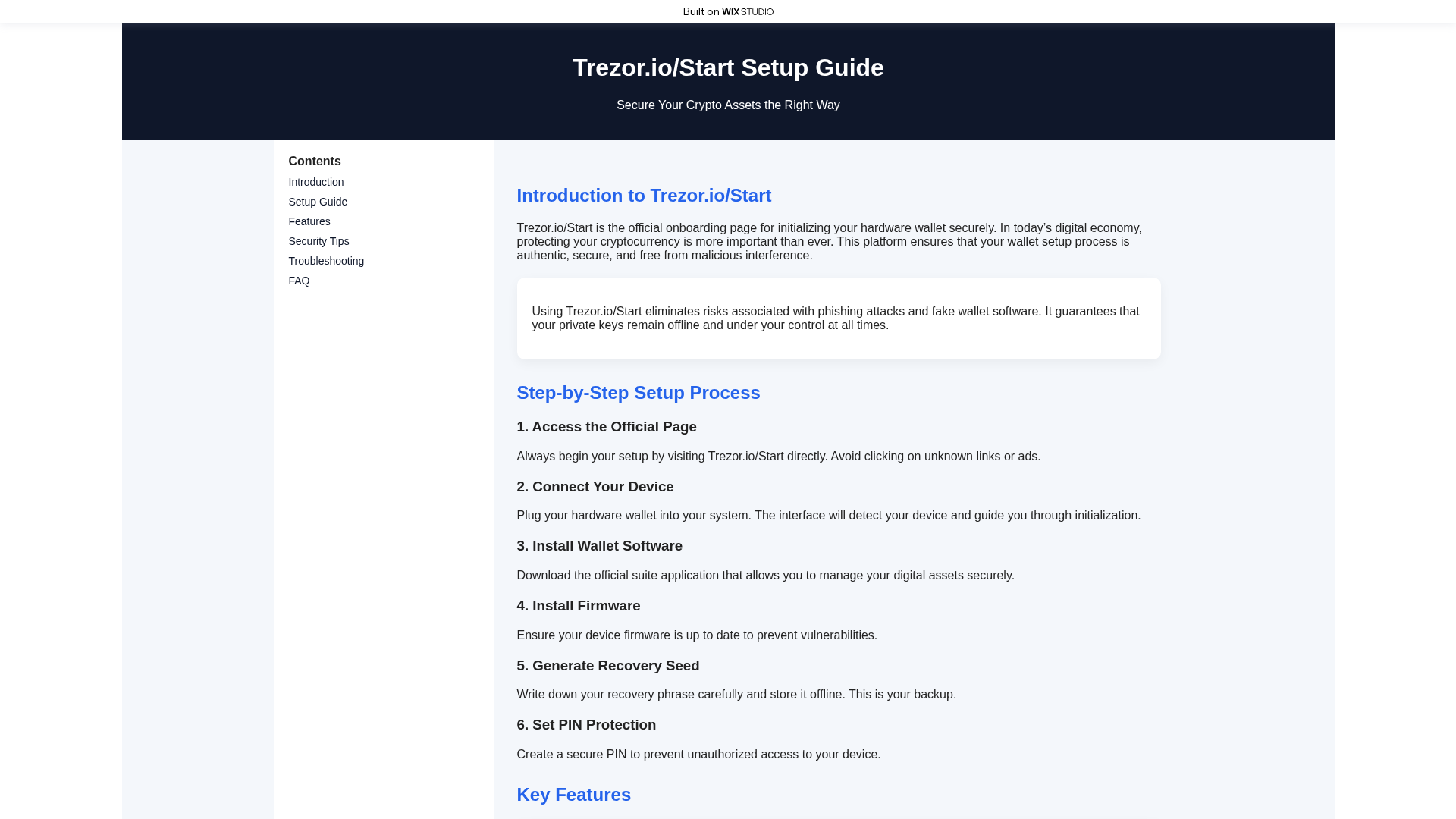 Screenshot of homepage-trezios.wixstudio.com