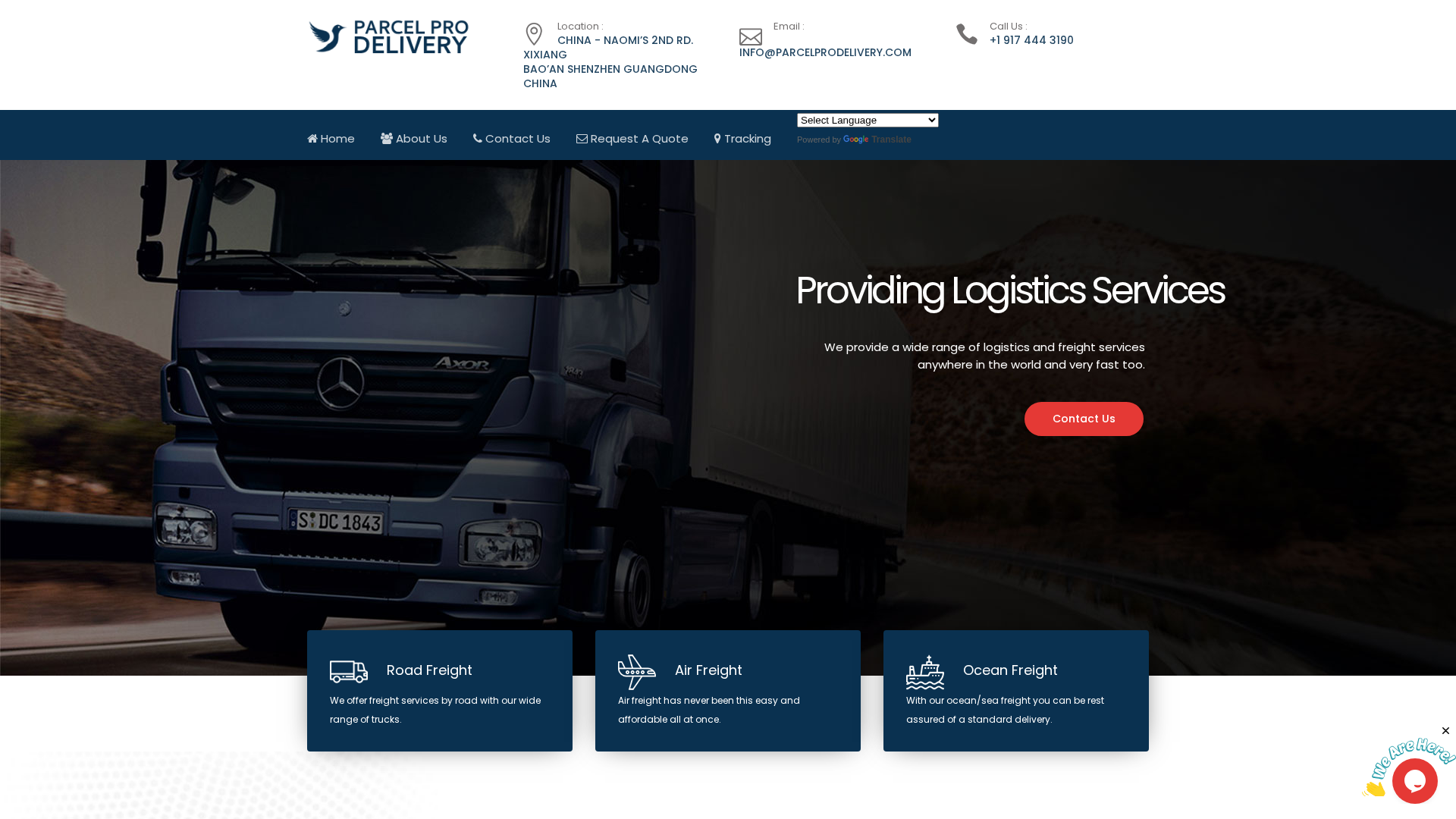 Screenshot of parcelprodelivery.com