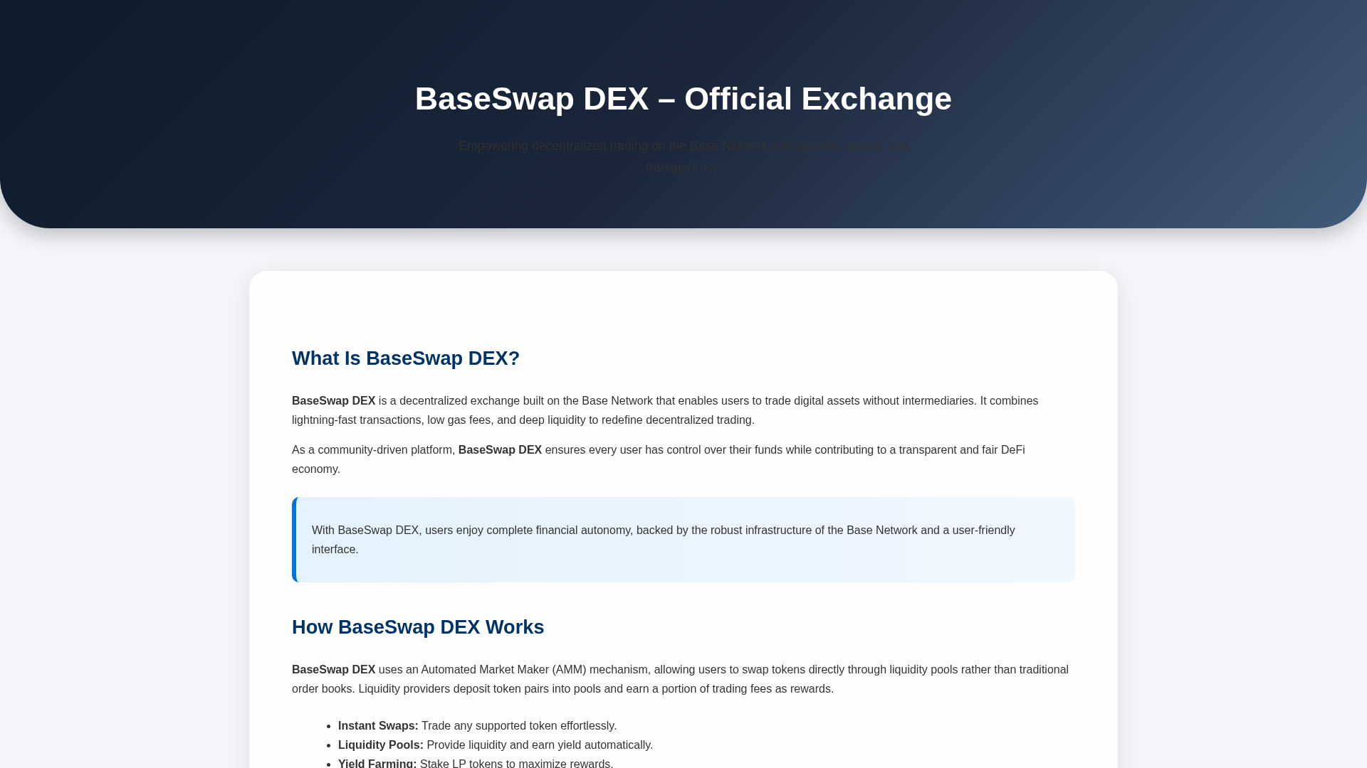 Screenshot of guid-baseswap-dex.pages.dev
