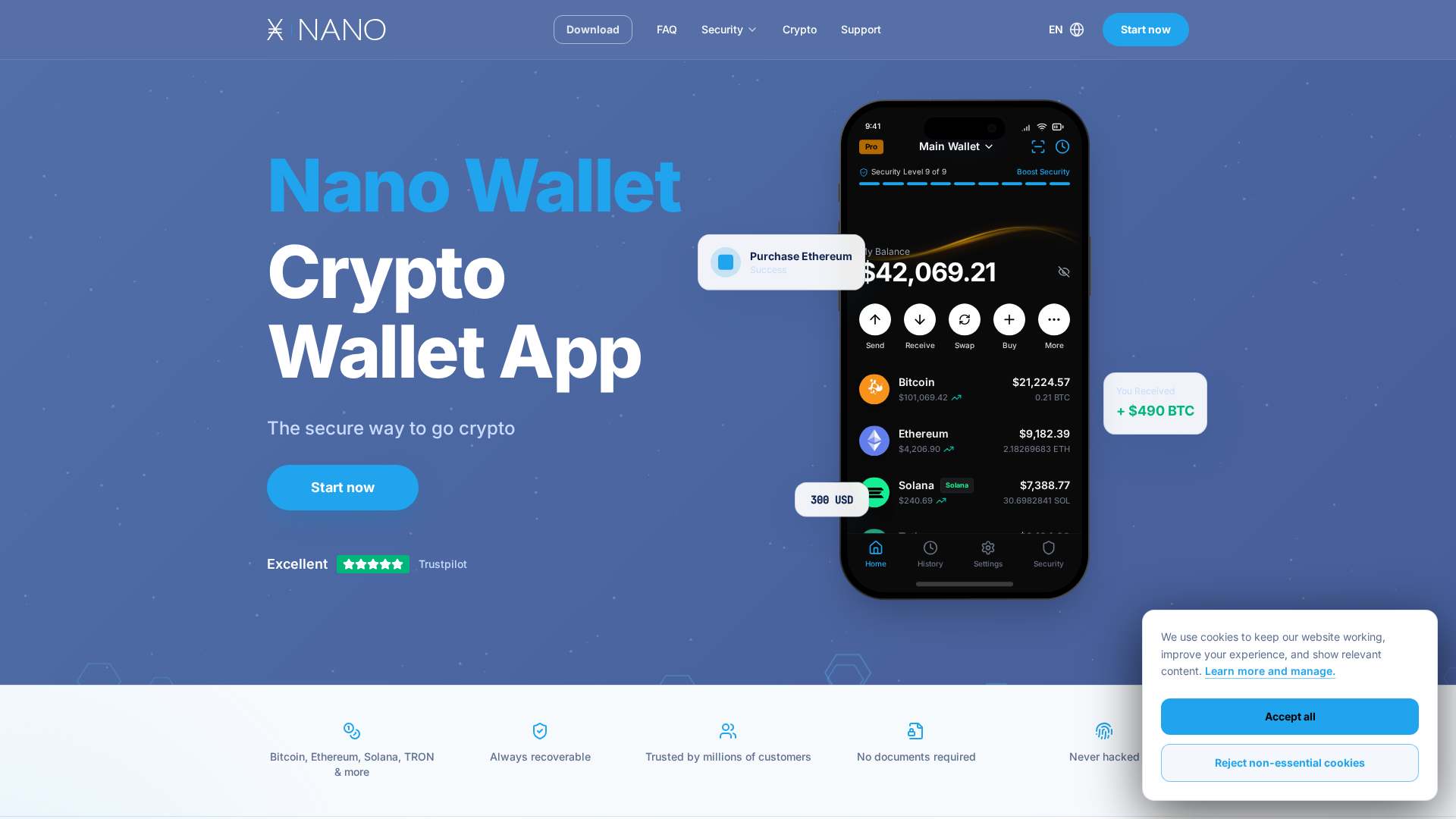 Screenshot of nanowallet.network