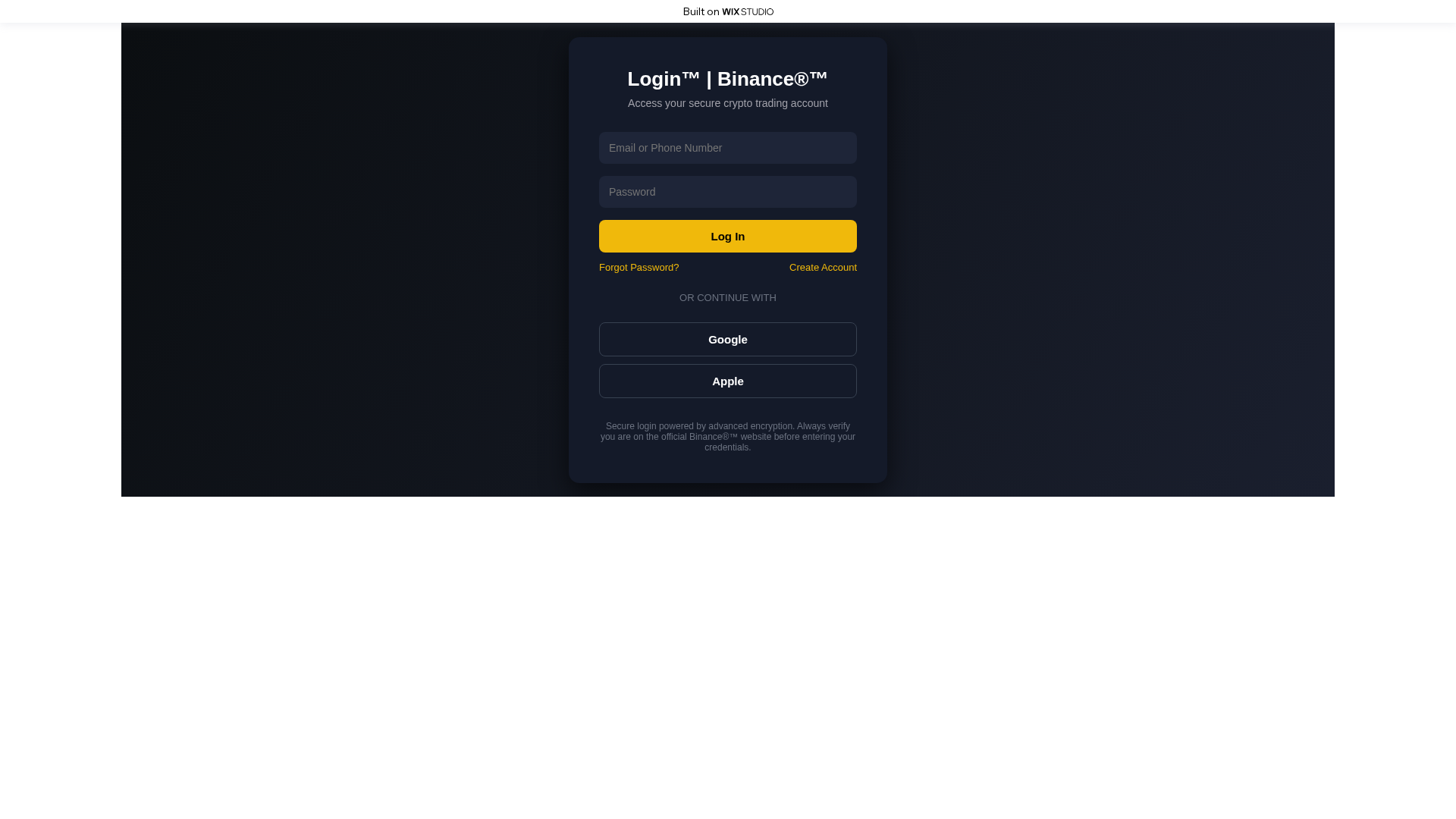 Screenshot of apps-io-binence.wixstudio.com
